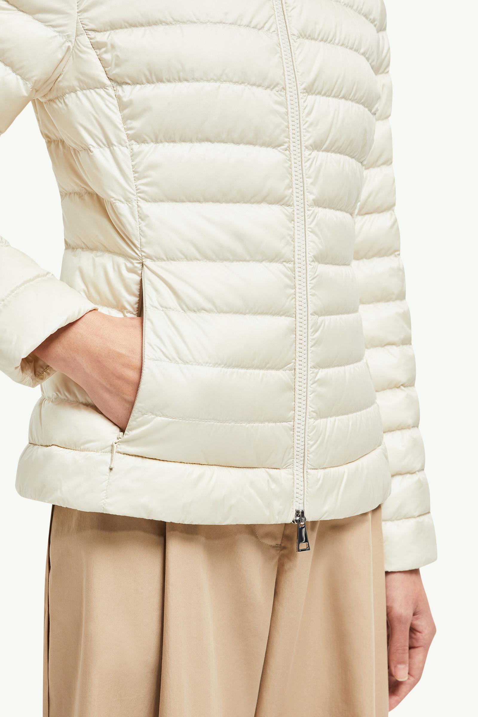 ジャケット MONCLER Woman Jacket Ivory K10931A00099788PZ 081 White Chitre Diamond-Quilted Padded Shirt Jacket - Short