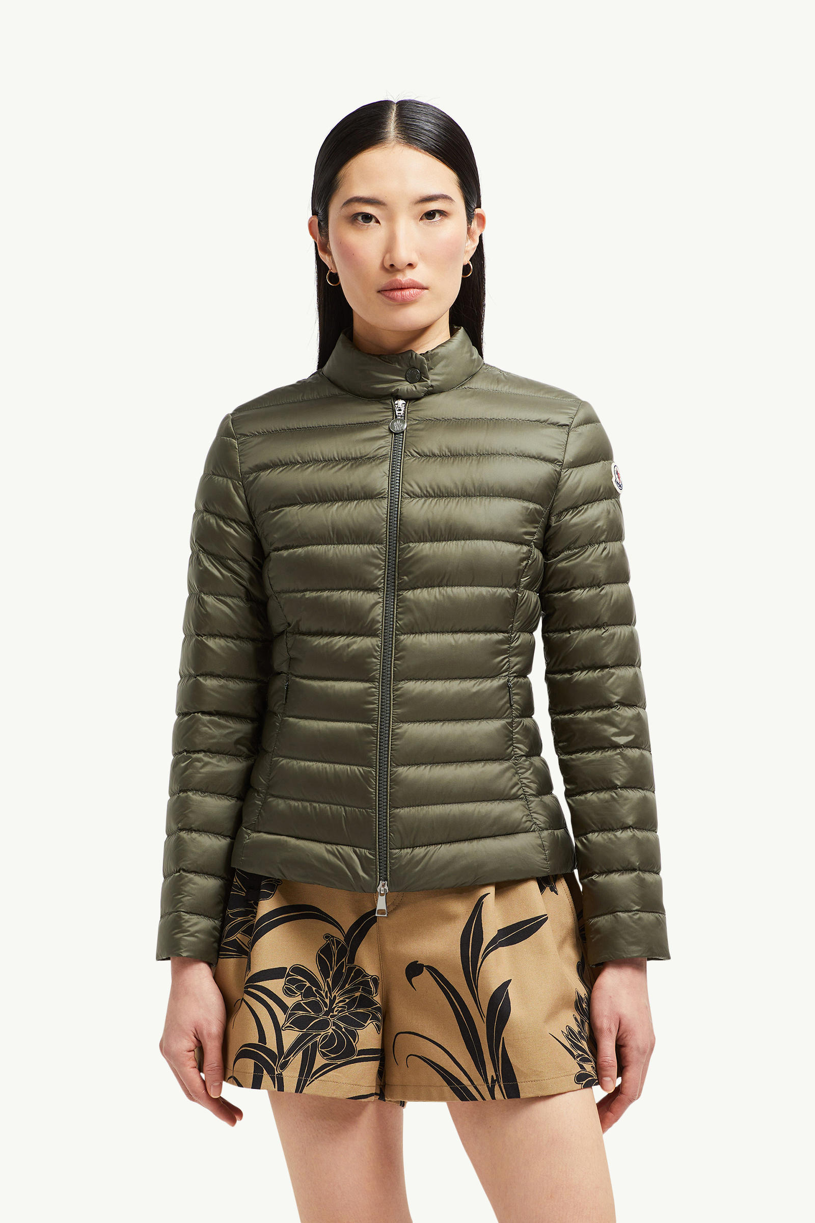 Igelle Short Down Jacket Women Olive Green Moncler 3