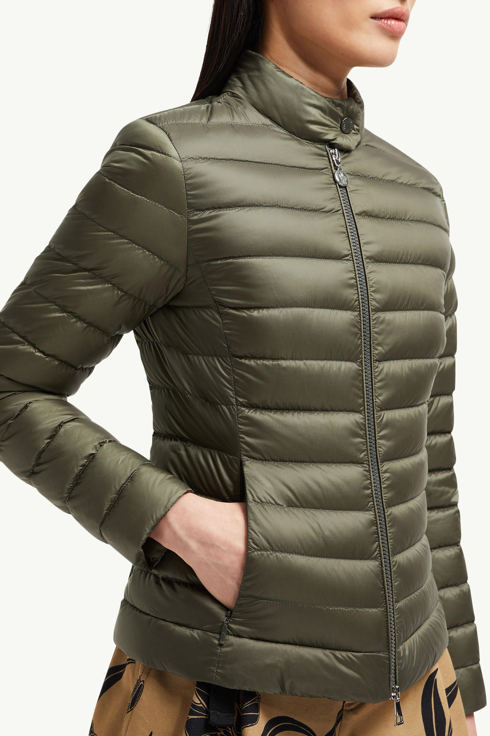 Igelle Short Down Jacket Women Olive Green Moncler 6