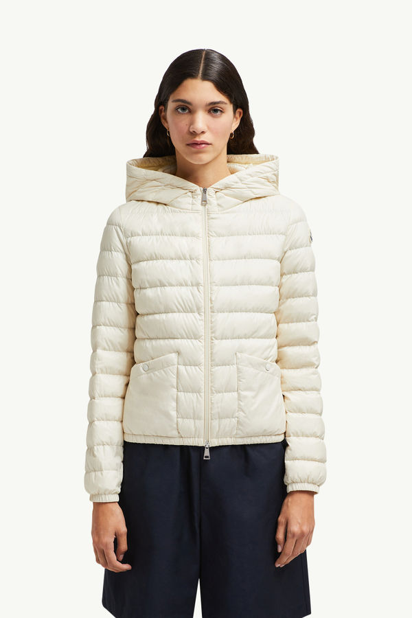 Hede Hooded Short Down Jacket Women White Ivory Moncler 3