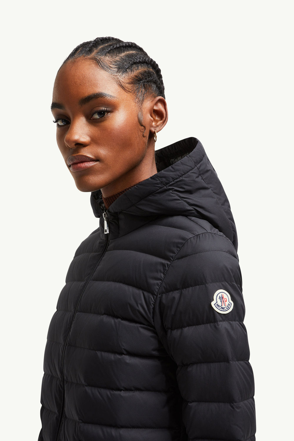 Hede Hooded Short Down Jacket Women Black Moncler 1