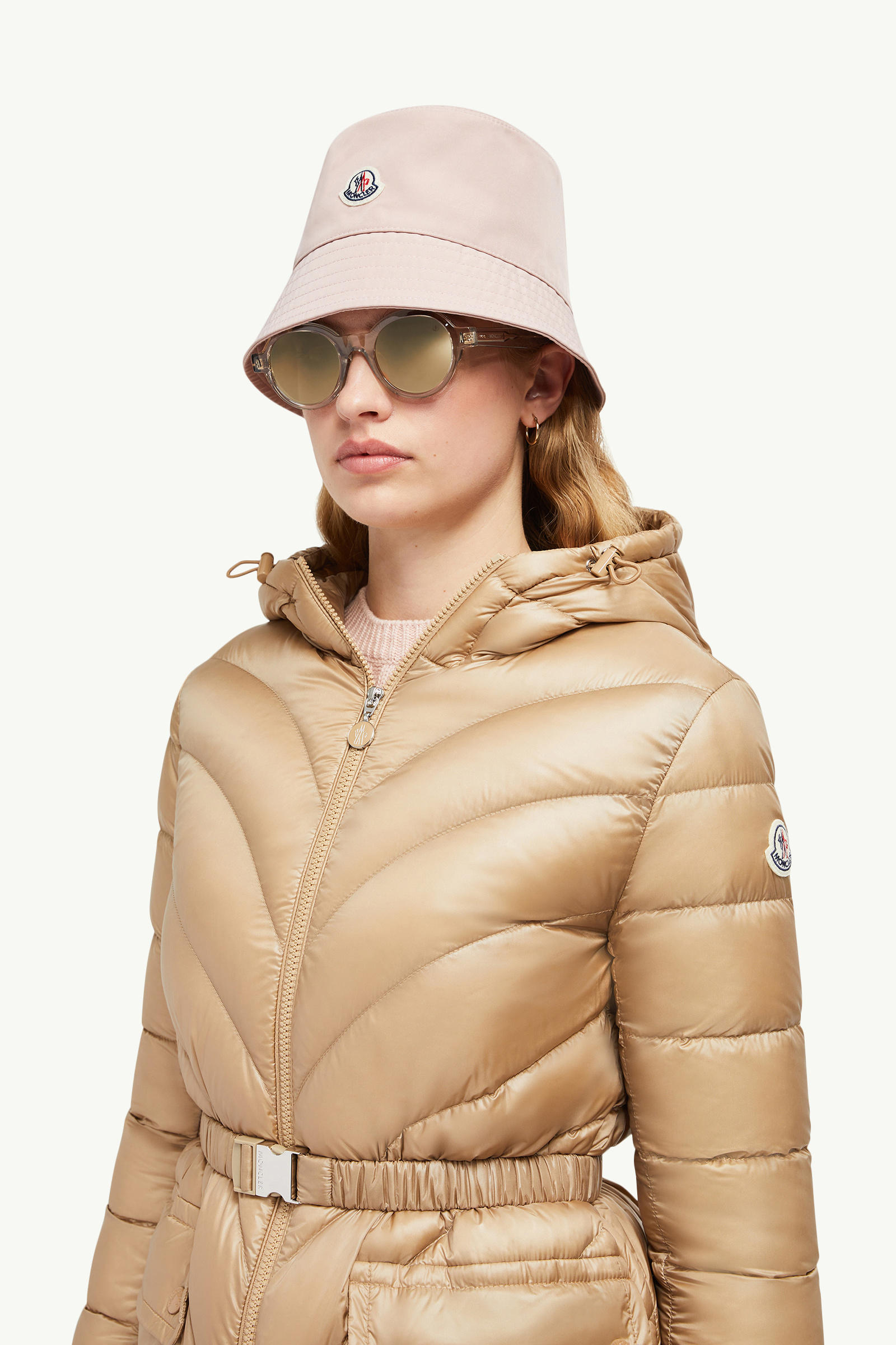 Argenno mittellange Daunenjacke mit Kapuze Damen Camel-Beige Moncler 1