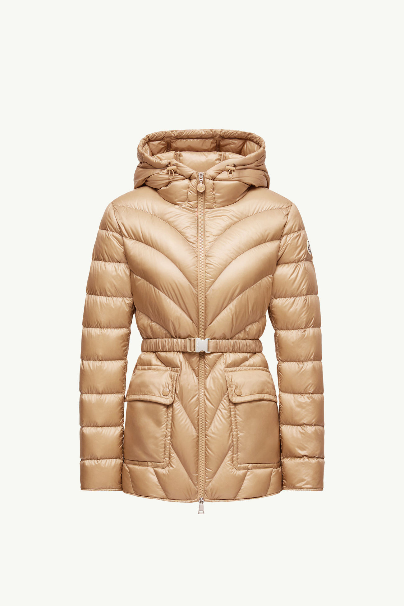 Argenno女士中长款连帽羽绒夹克外套 女士 驼米色 Moncler 2