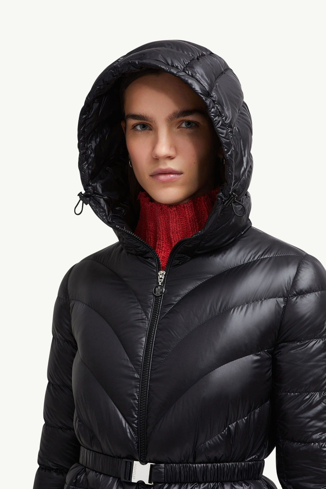 Piumino midi Argenno con cappuccio Donna Nero Moncler 1