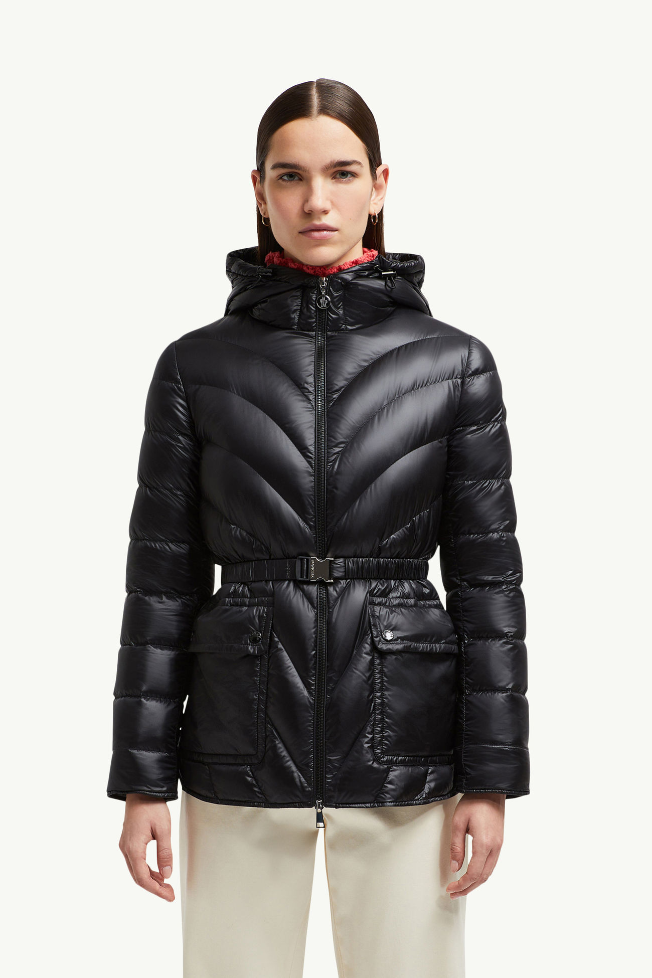 Plumífero de largo medio con capucha Argenno Mujer Negro Moncler 3