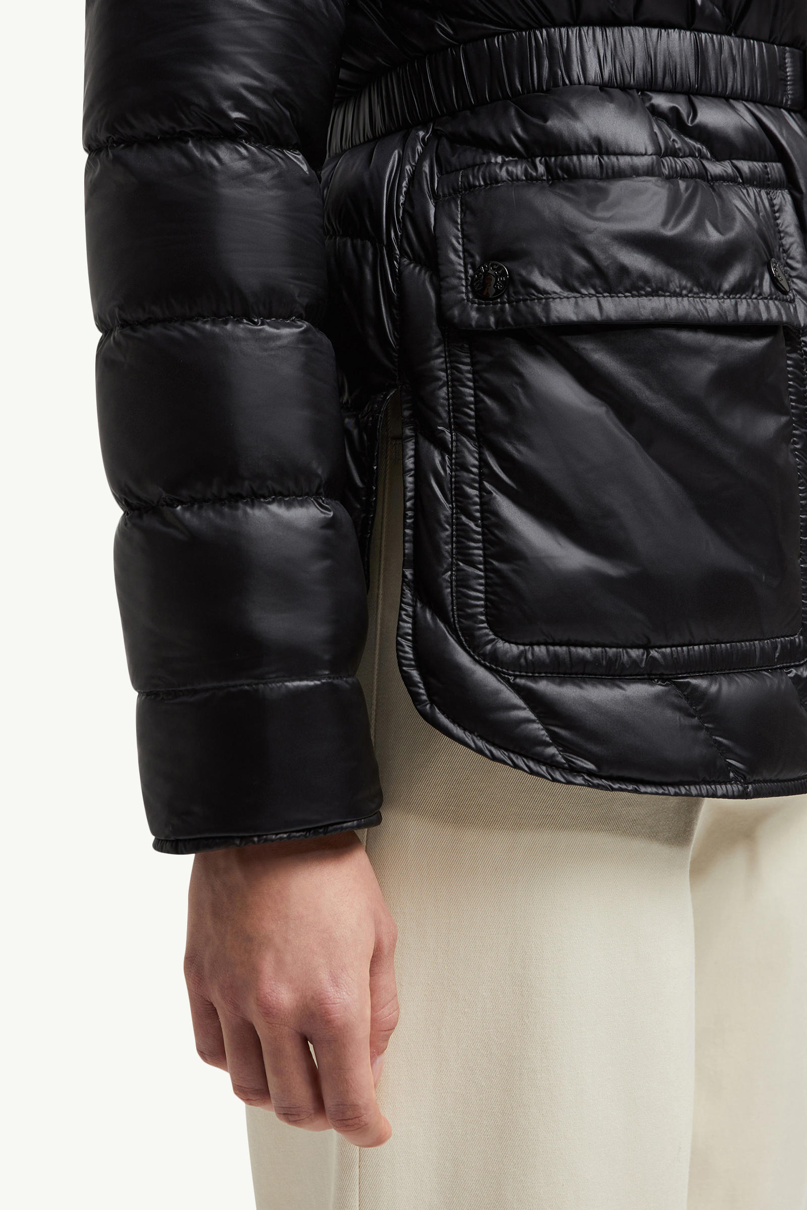 Argenno Hooded Mid-Length Down Jacket Women Black Moncler 5