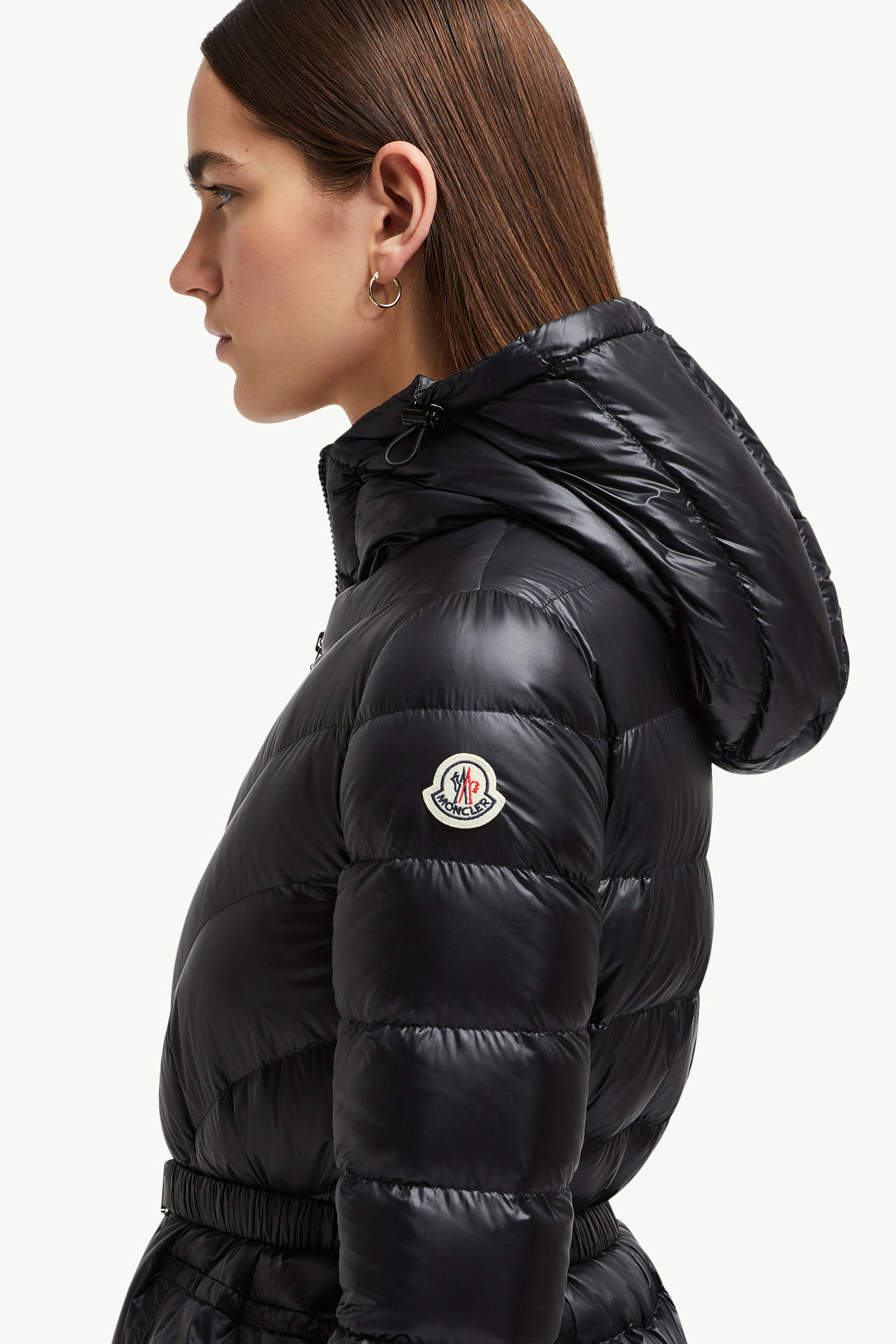 Argenno mittellange Daunenjacke mit Kapuze Damen Schwarz Moncler 6