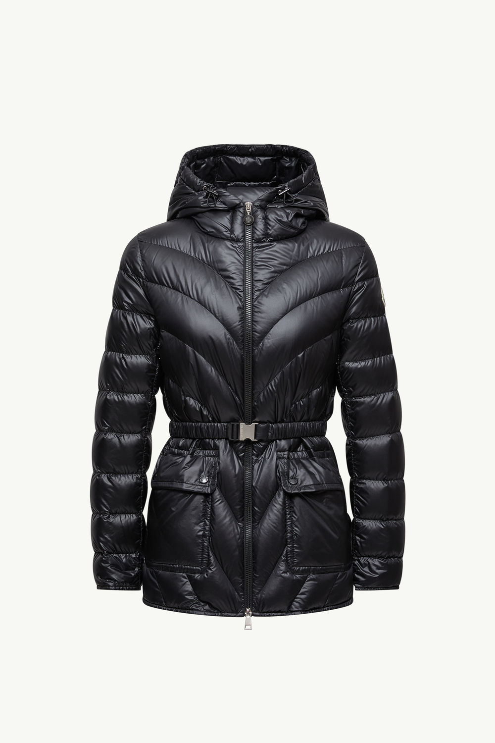 Argenno Hooded Mid-Length Down Jacket Women Black Moncler 2