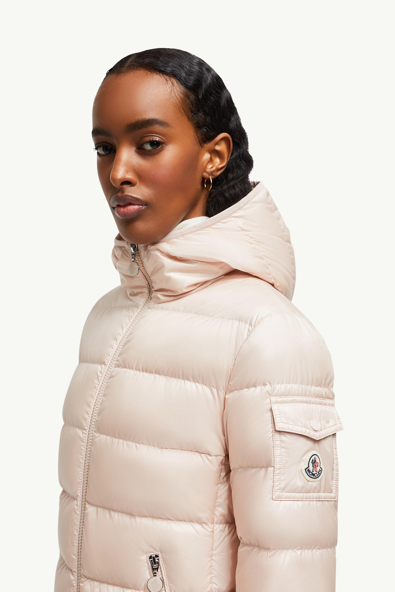 Gles Hooded Short Down Jacket Women Rose Pink Moncler 1