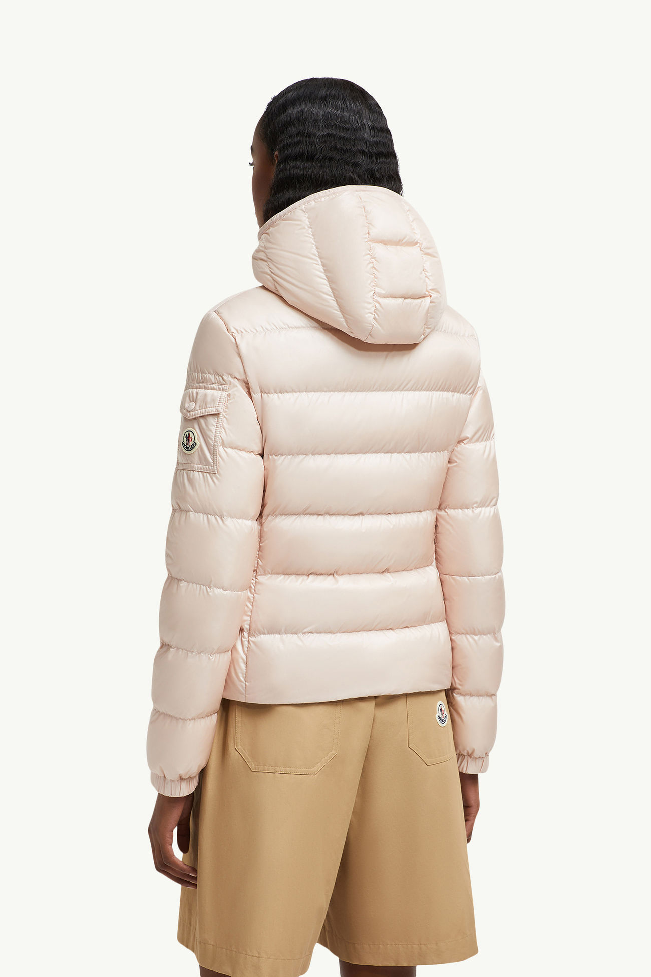 Gles Hooded Short Down Jacket Women Rose Pink Moncler 4