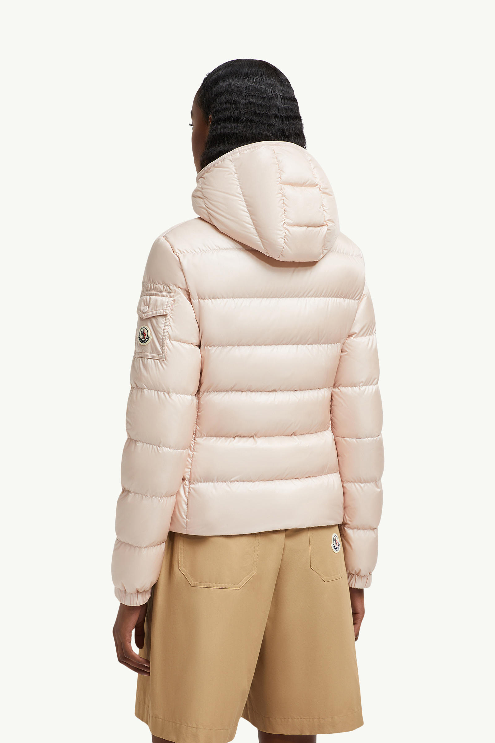 Gles Hooded Short Down Jacket Women Rose Pink Moncler 4