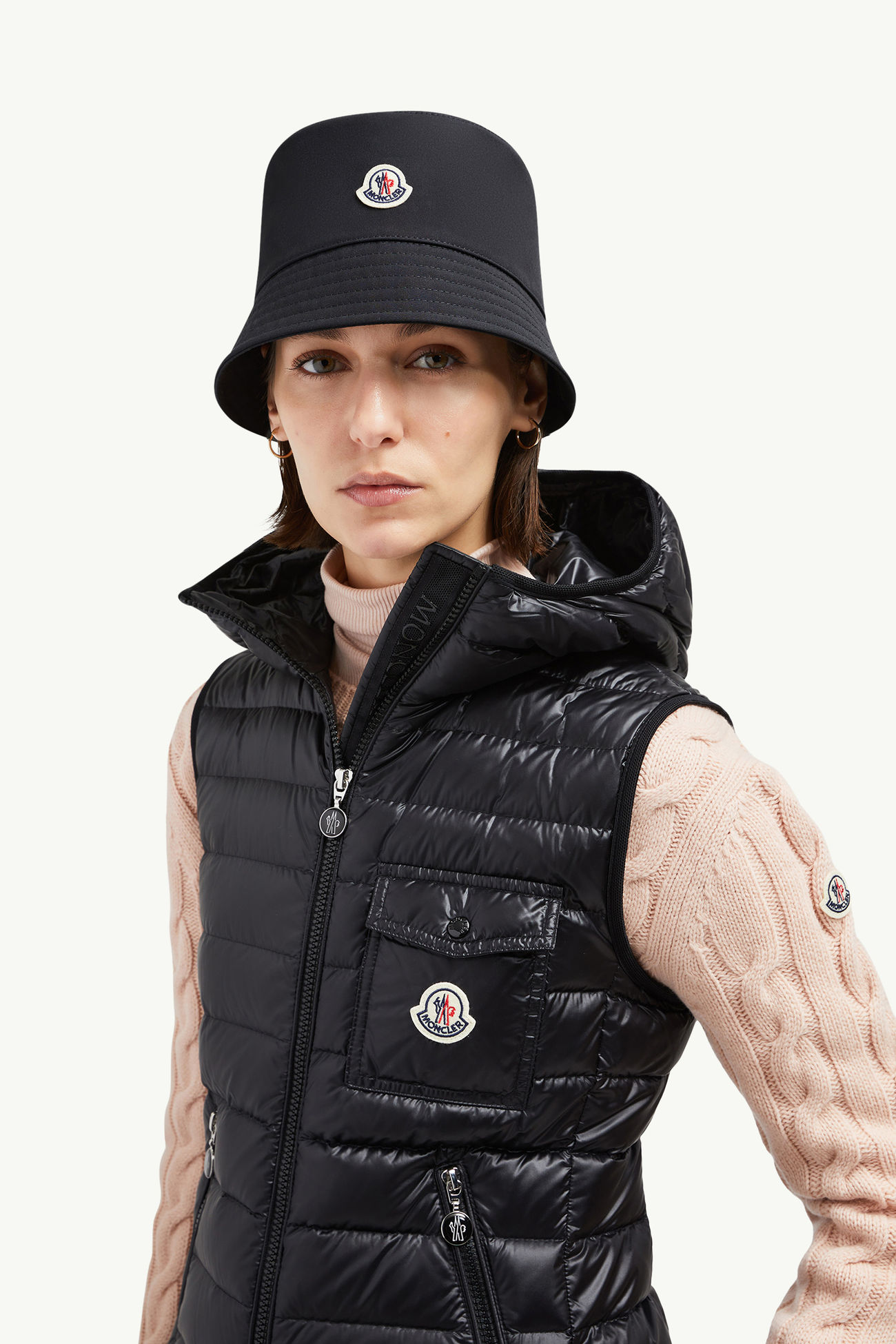 Glygos女士连帽羽绒马甲 女士 黑色 Moncler 1