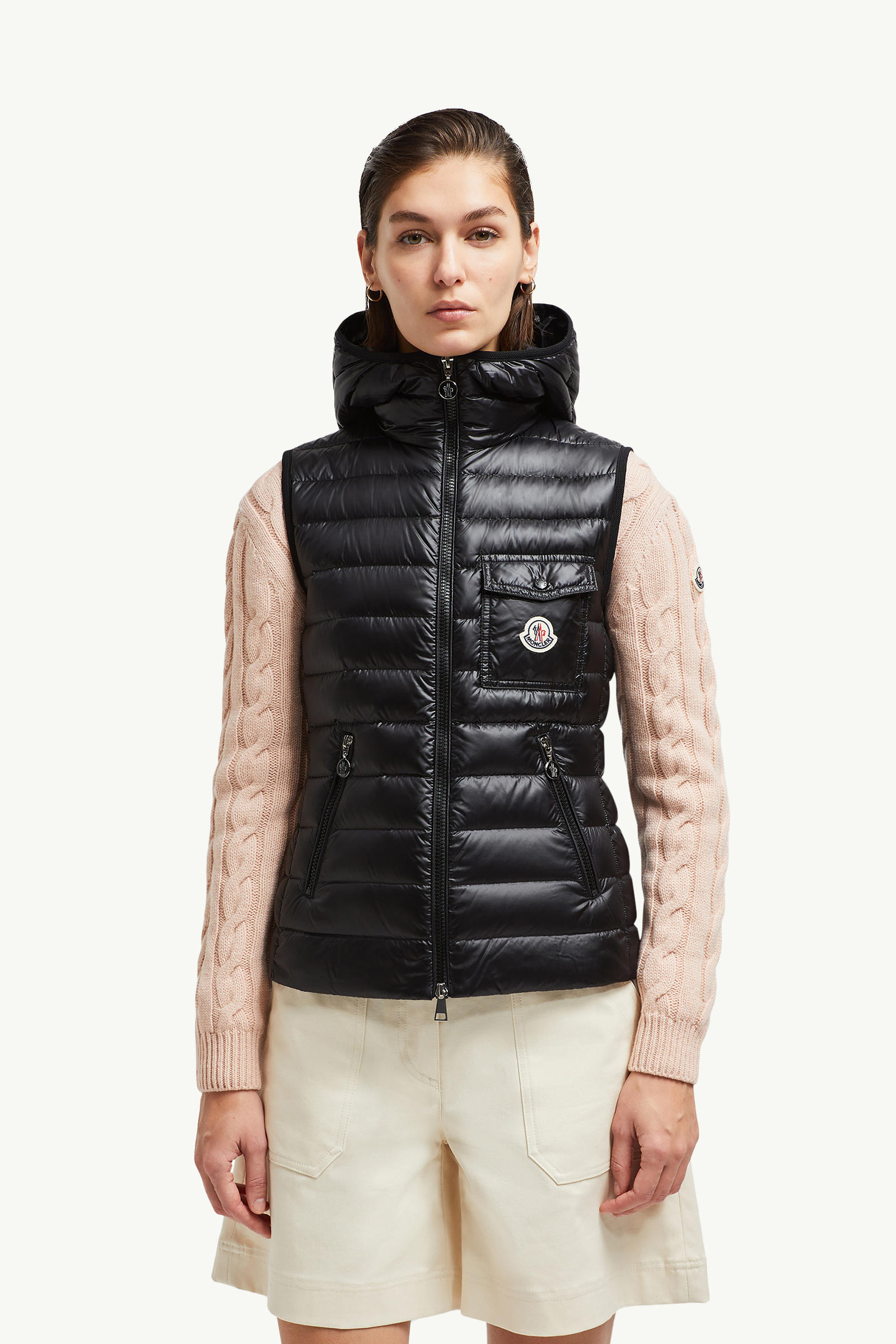 Glygos Hooded Down gilet Women Black Moncler 3