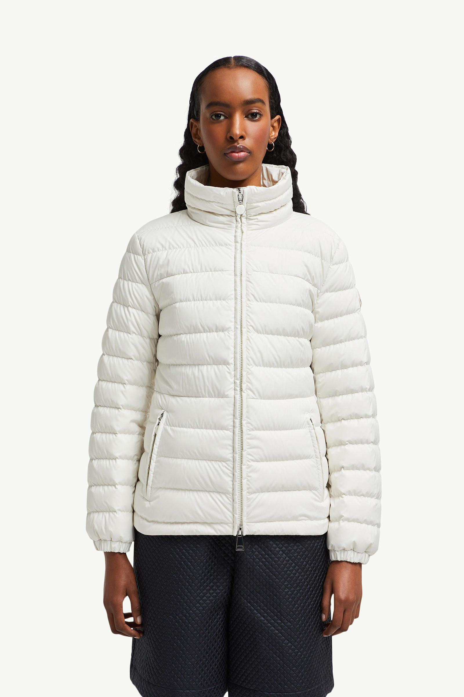 Piumino corto Abderos Donna Bianco Moncler 3