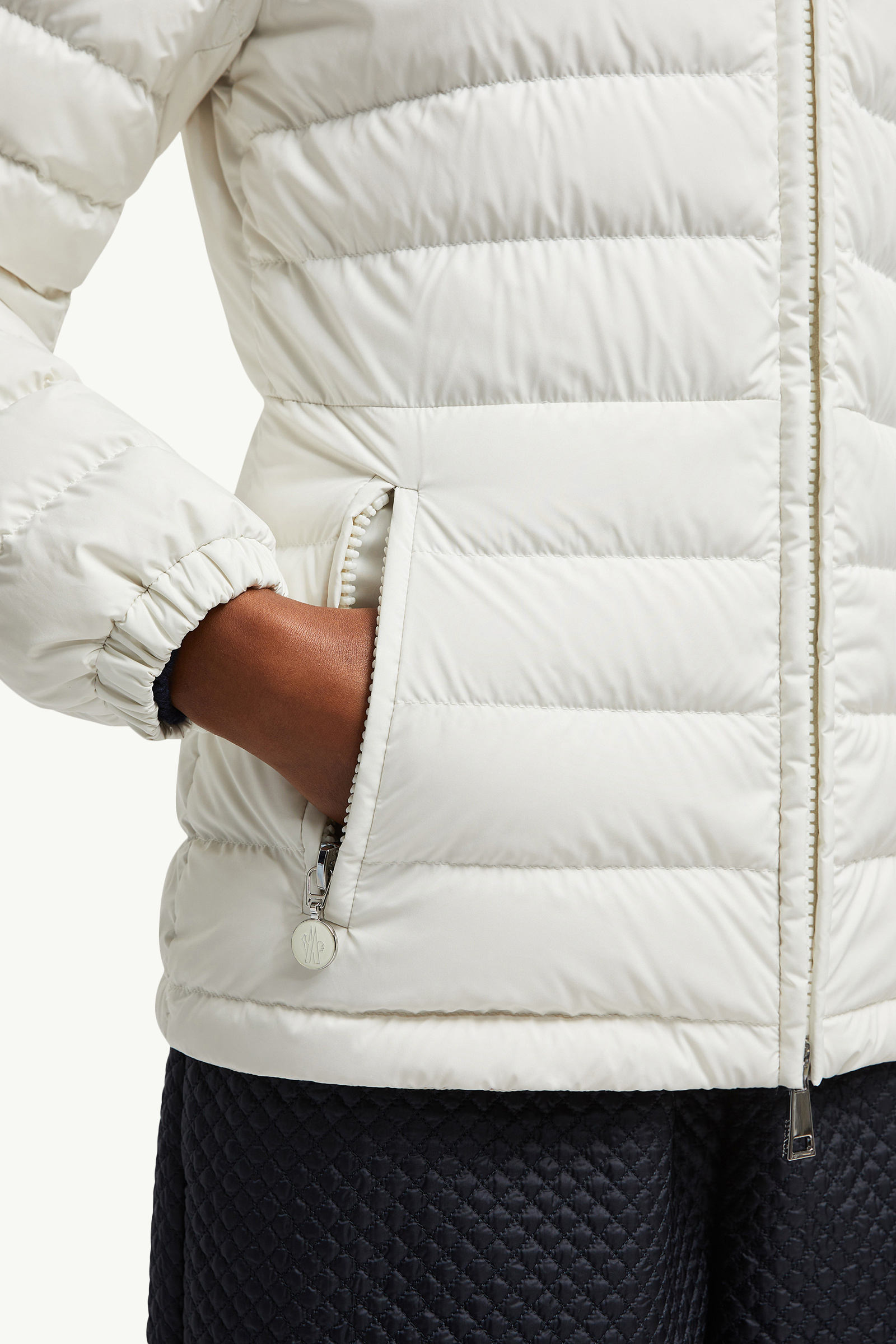 Piumino corto Abderos Donna Bianco Moncler 5