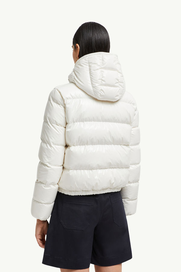 Andro Hooded Short Down Jacket Women White Moncler 4