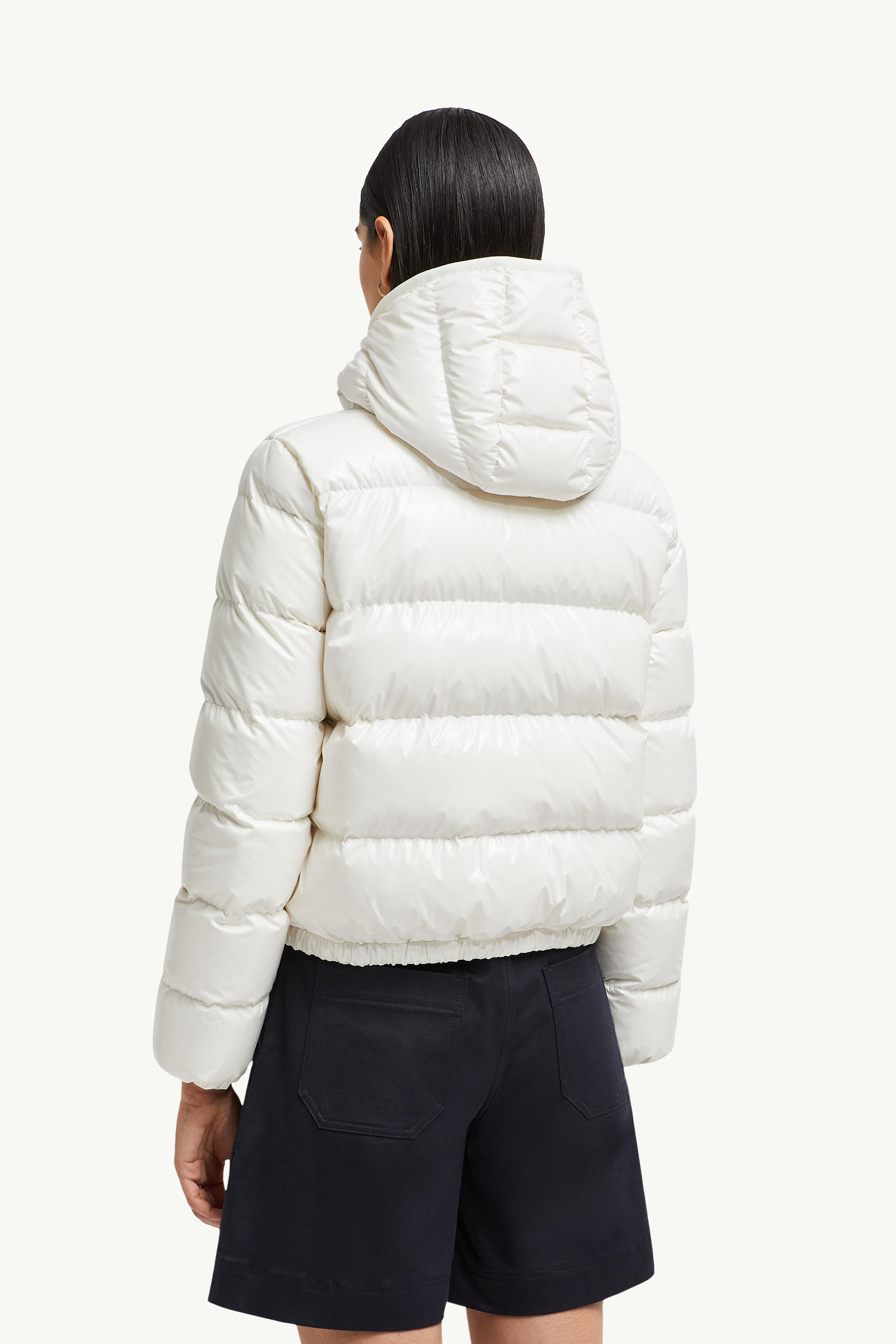 Andro Hooded Short Down Jacket Women White Moncler 4