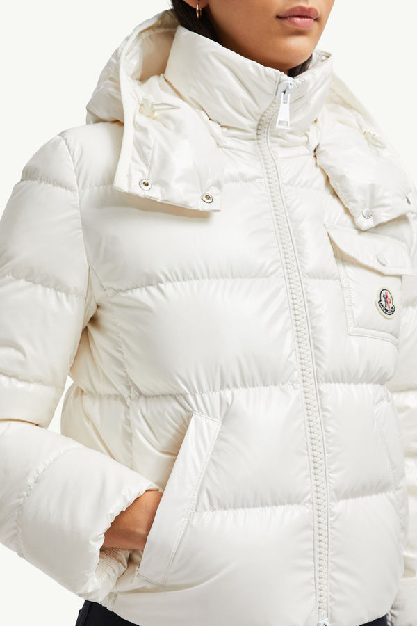 Andro Hooded Short Down Jacket Women White Moncler 5