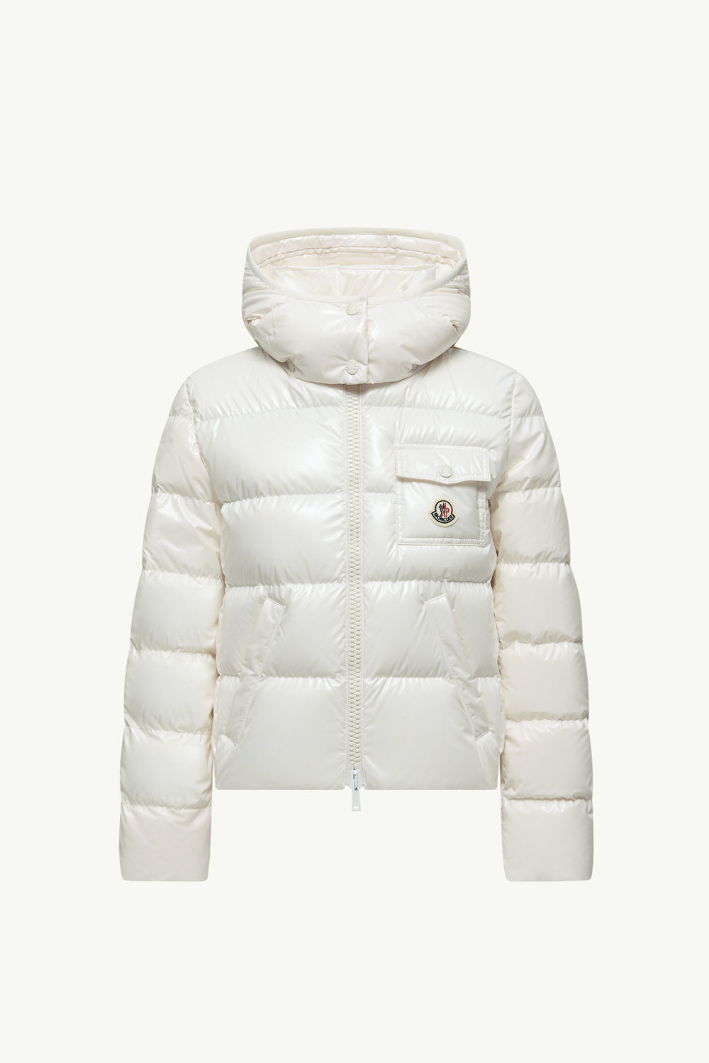 Andro Hooded Short Down Jacket Women White Moncler 2