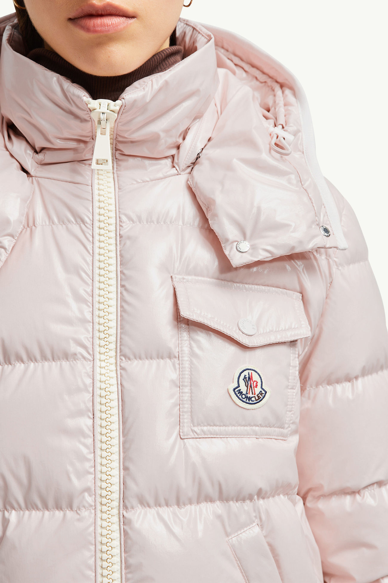 Andro連帽短身羽絨外套 女士 粉紅色 Moncler 7