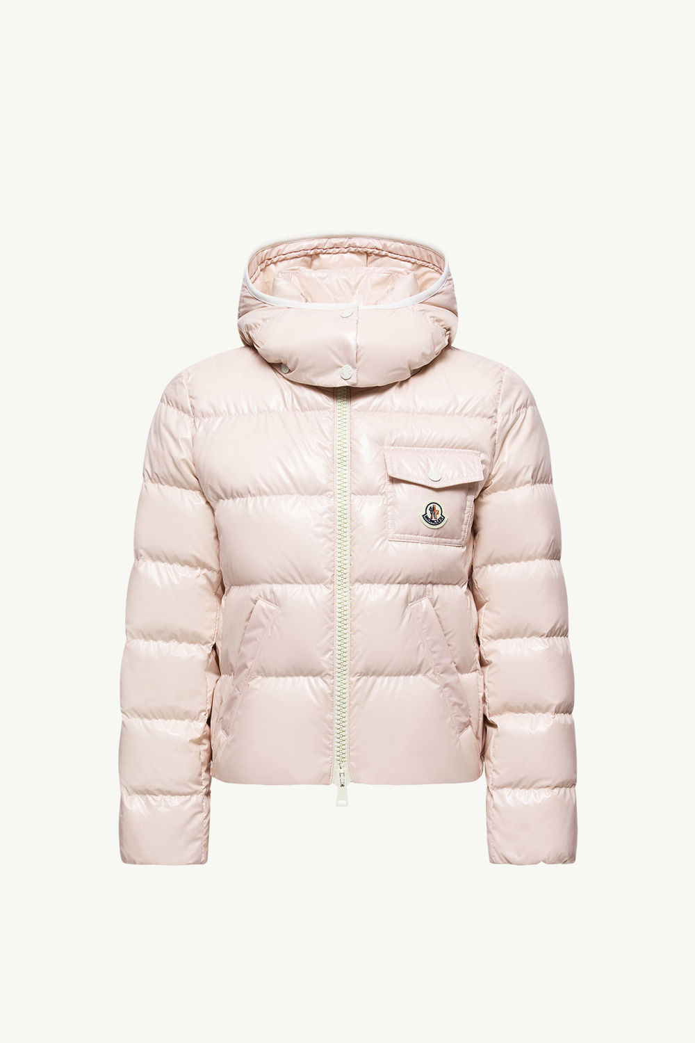 Andro Hooded Short Down Jacket Women Pink Moncler 2