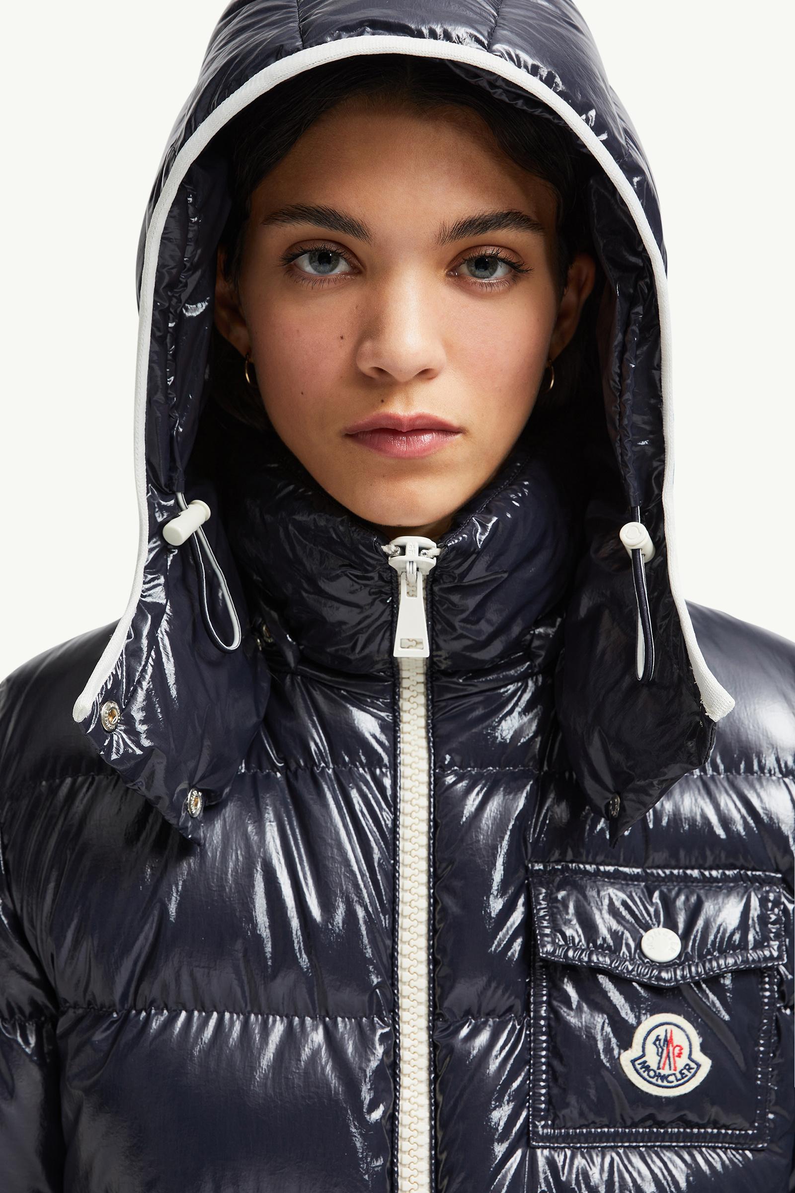 Andro Hooded Short Down Jacket Women Navy Blue Moncler 1
