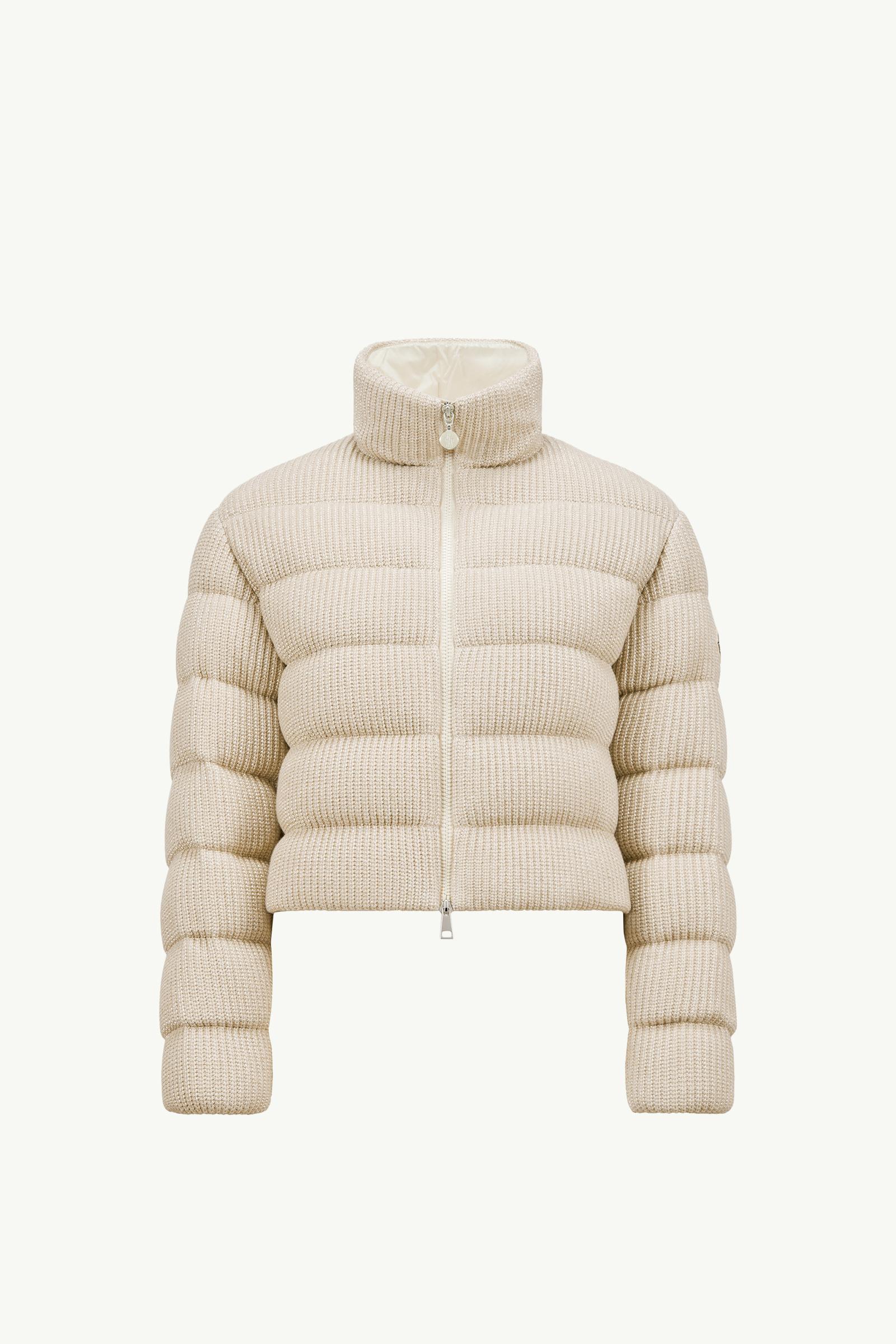 Light Beige Thoiry Laminated Cotton Short Down Jacket Light Beige Thoiry Laminated Cotton Short Down Jacket