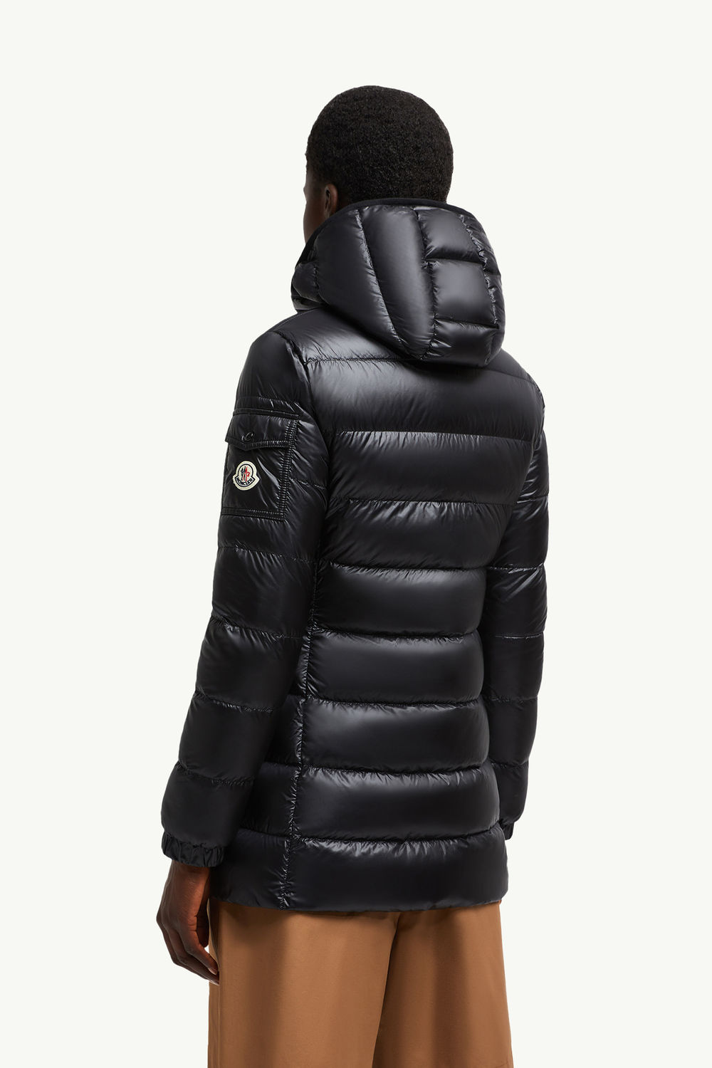 Glements Hooded Mid-Length Down Jacket Women Black Moncler 4