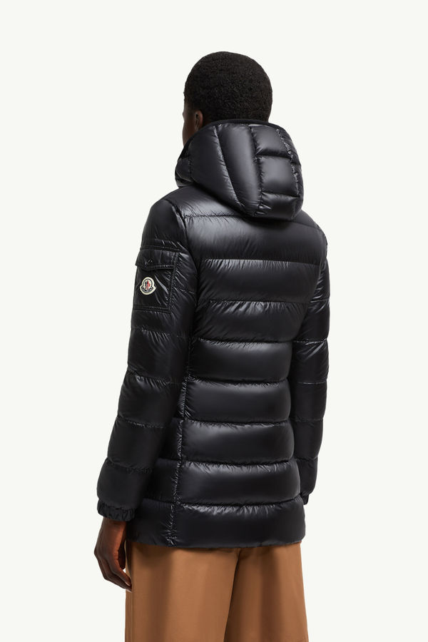 Glements Hooded Mid-Length Down Jacket Women Black Moncler 4