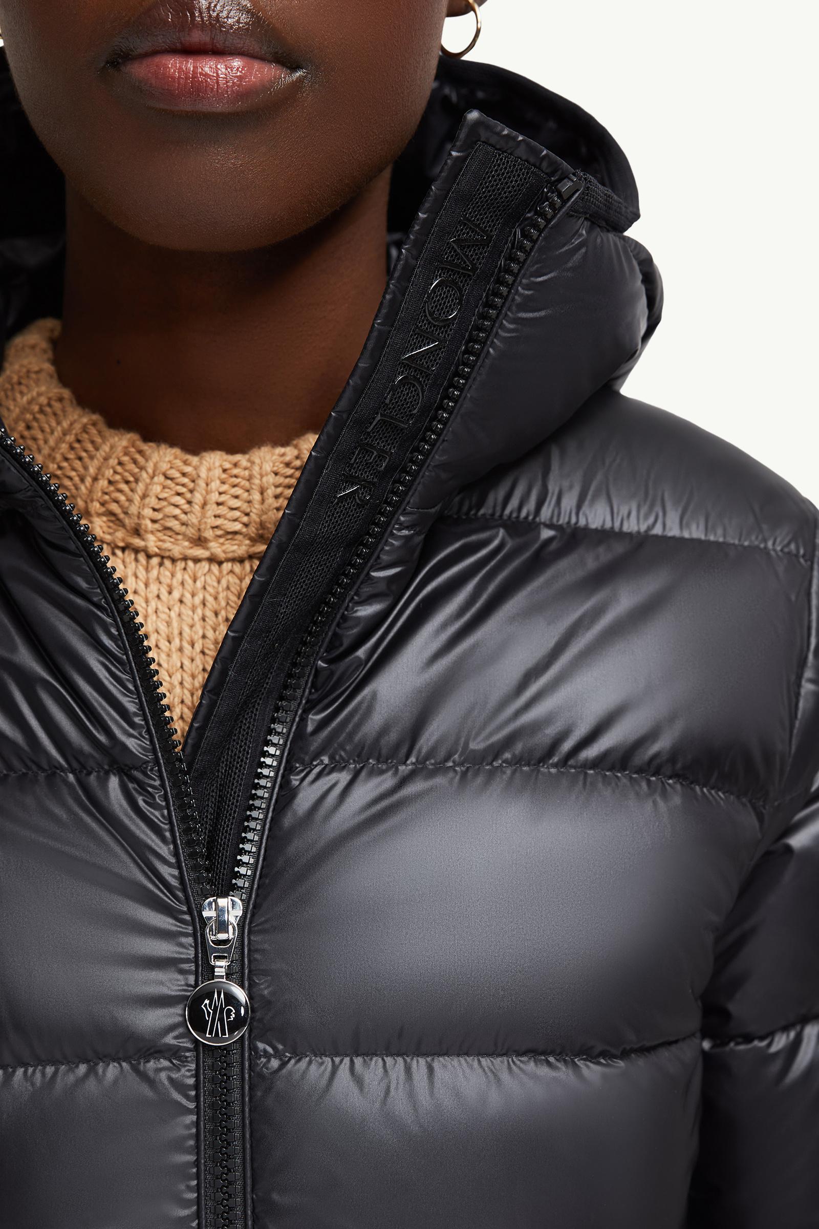 Black Glements Hooded Mid-Length Down Jacket - Short Down