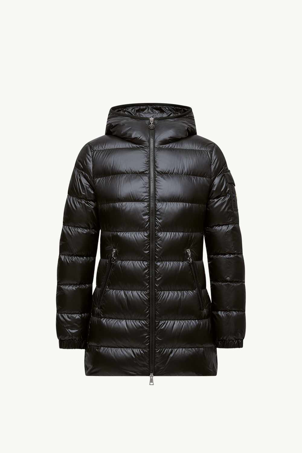 Glements Hooded Mid-Length Down Jacket Women Black Moncler 2