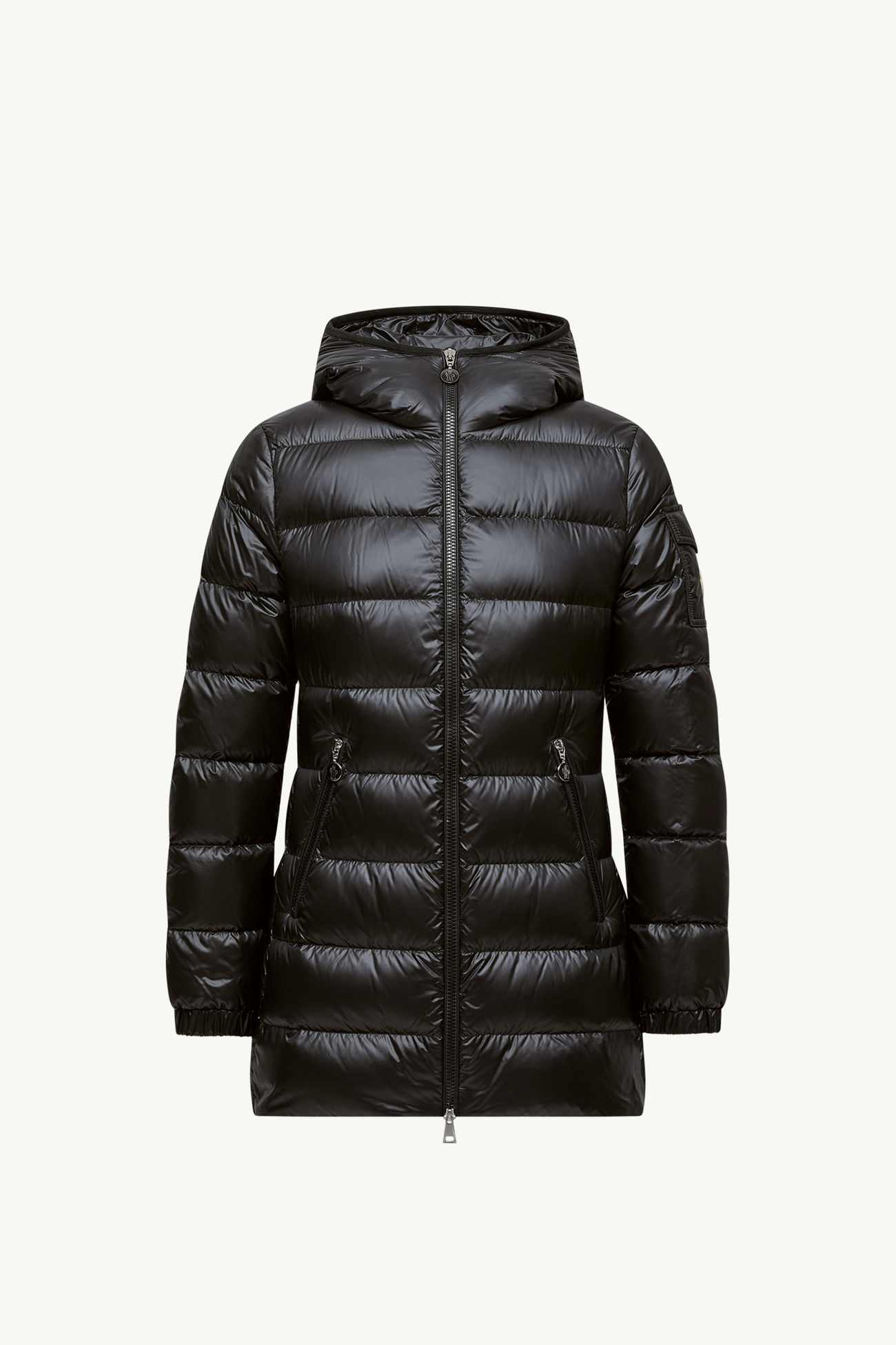 Glements mittellange Daunenjacke mit Kapuze Damen Schwarz Moncler 2