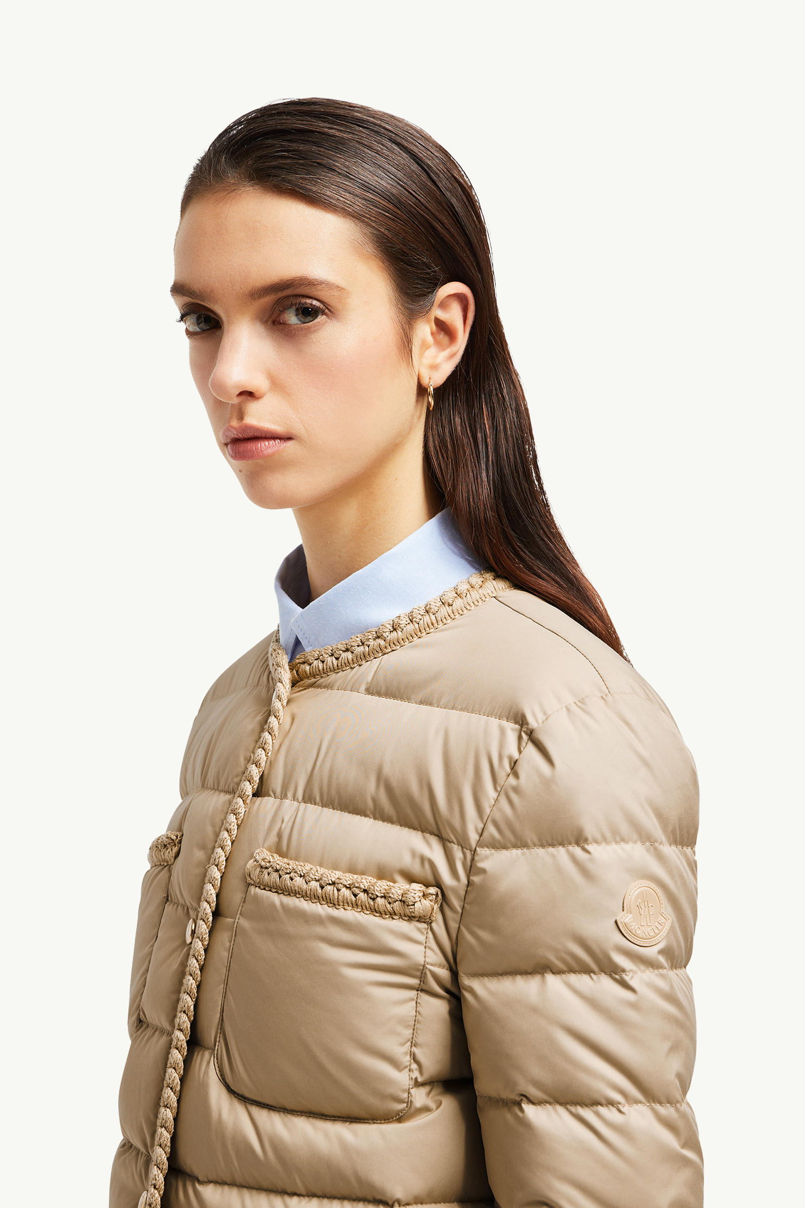 Gencay 브레이드 트리밍 쇼트 다운 재킷 여성 베이지 Moncler 1