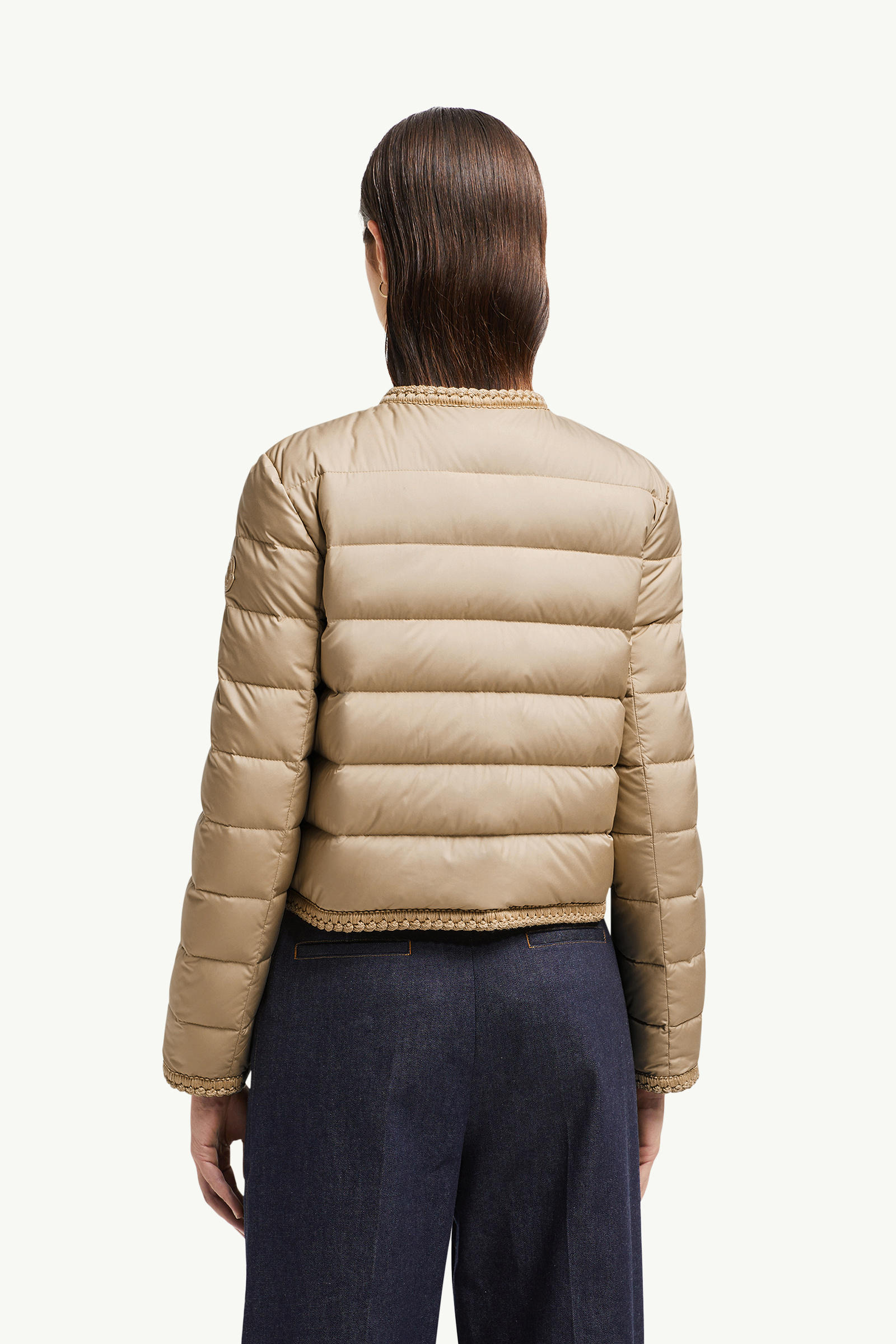 Gencay 브레이드 트리밍 쇼트 다운 재킷 여성 베이지 Moncler 4