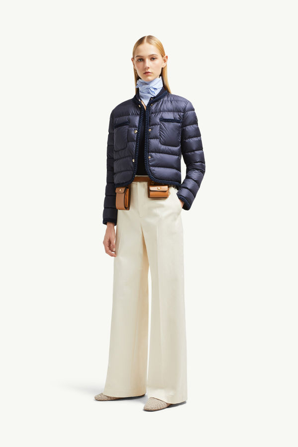 Doudoune courte Gencay à bordure tressée Femmes Bleu marine Moncler 0
