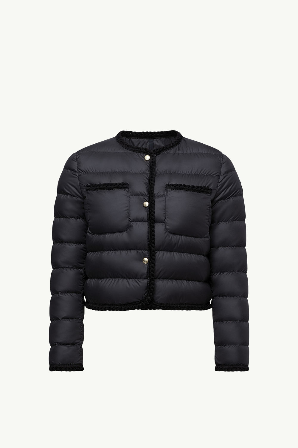 Gencay Braided Trim Short Down Jacket Women Black Moncler 2