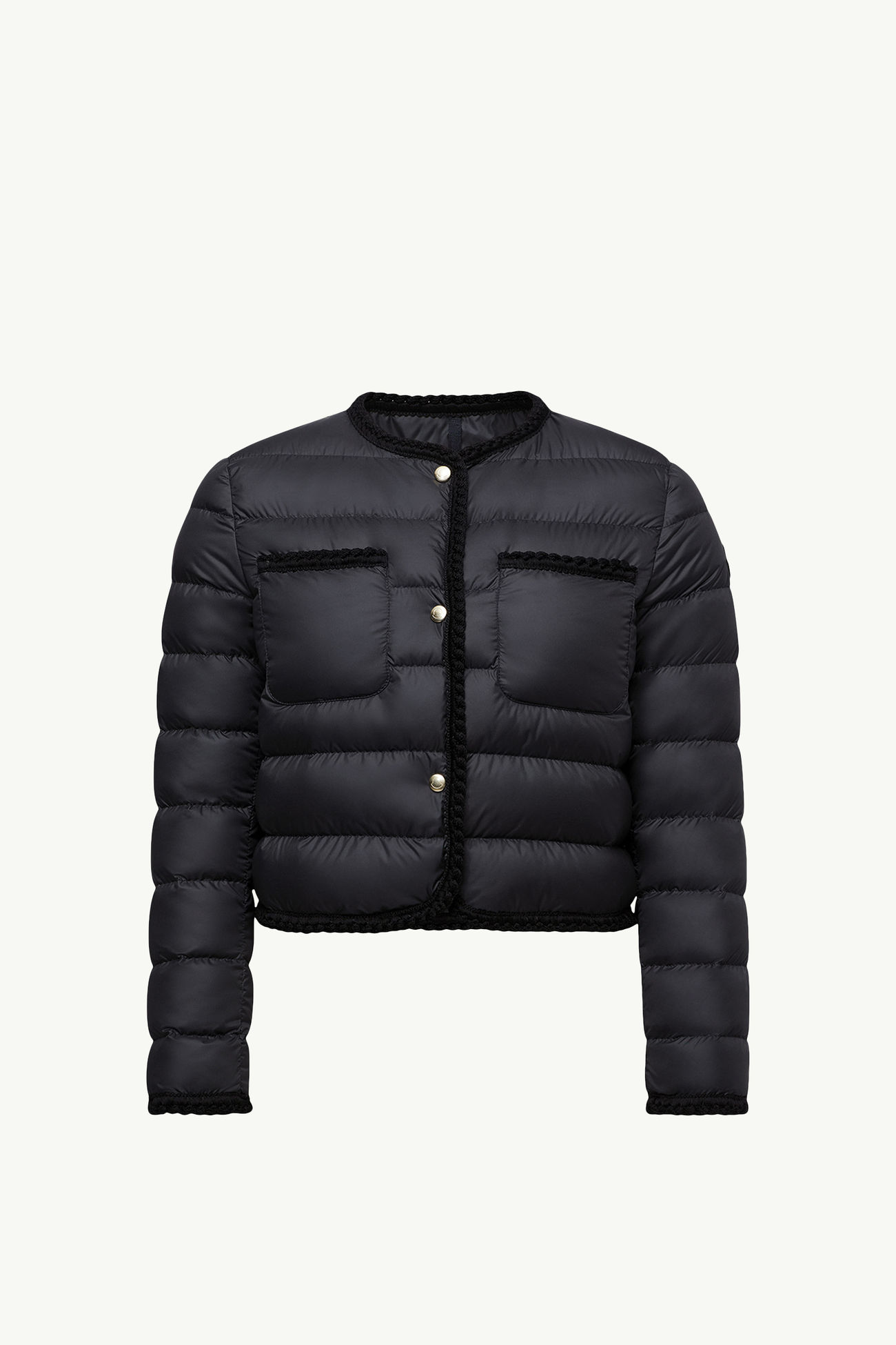 Gencay Braided Trim Short Down Jacket Women Black Moncler 2