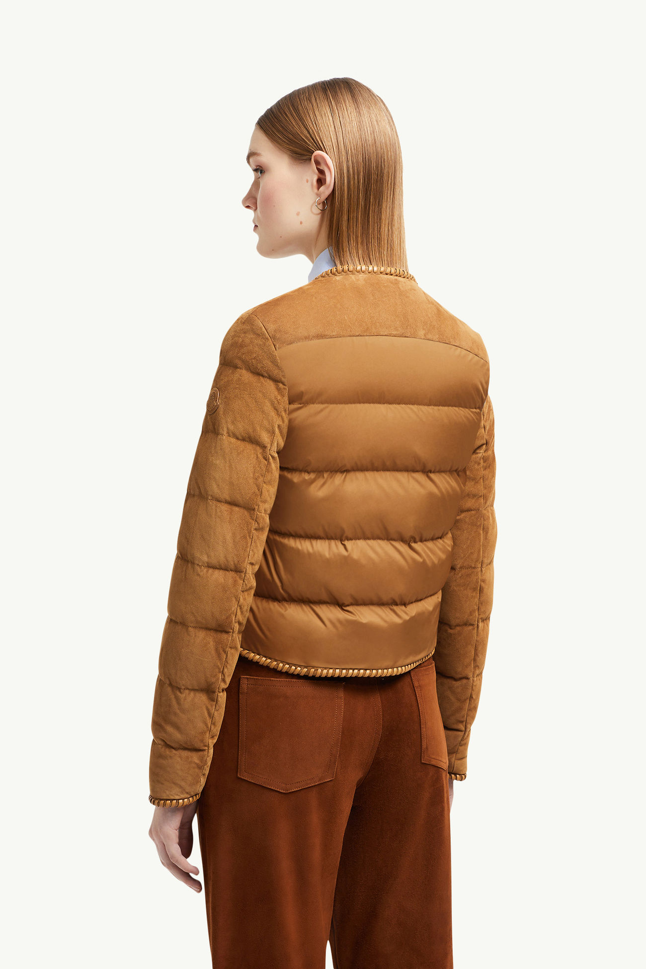 Lassay Suede Short Down Jacket Women Light Brown Moncler 4
