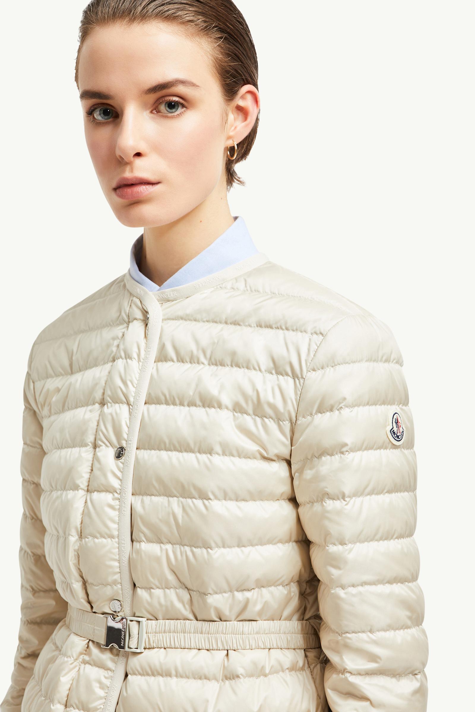 Oredon Hooded Mid-Length Down Jacket Women White Moncler 1