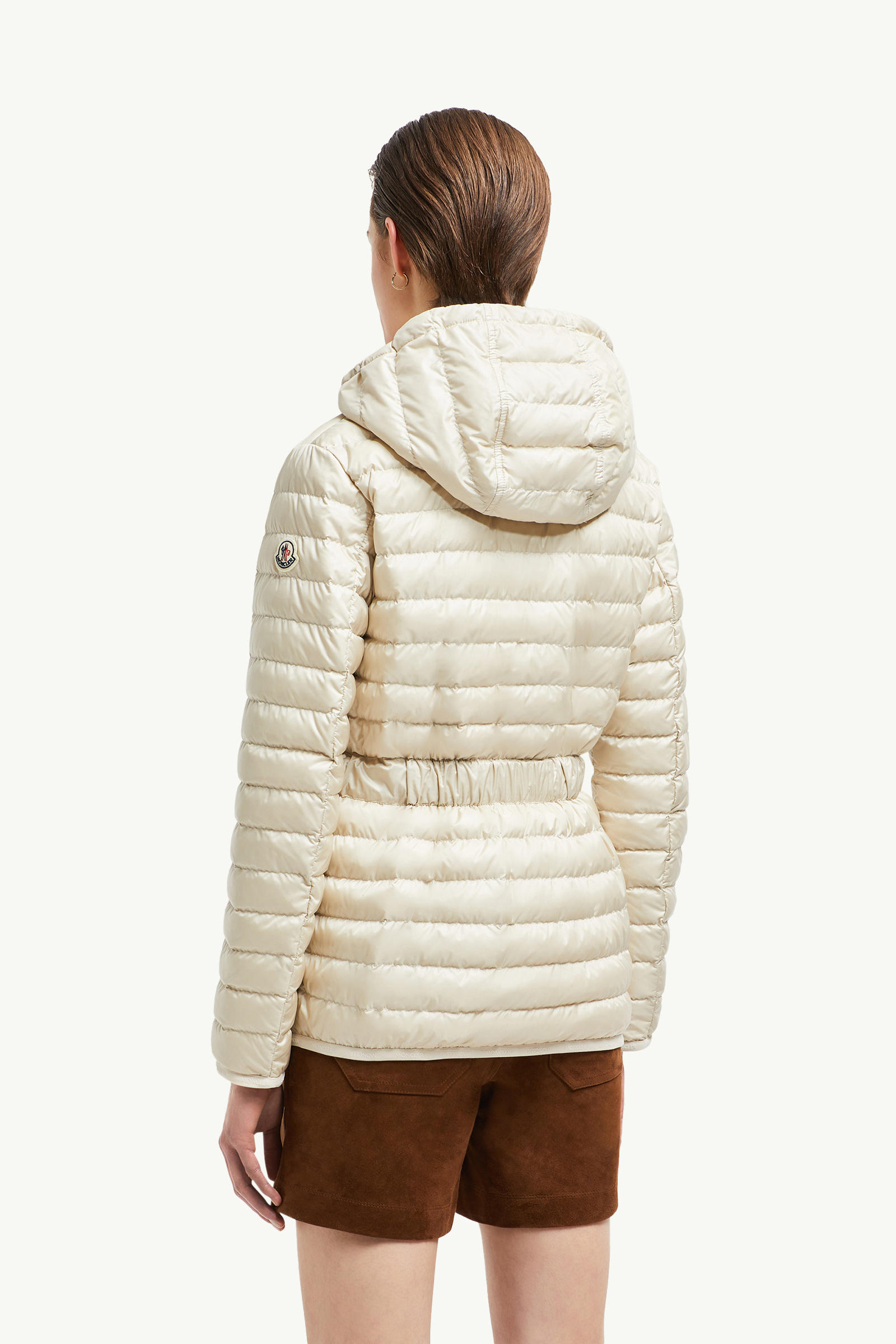 Oredon Hooded Mid-Length Down Jacket Women White Moncler 4