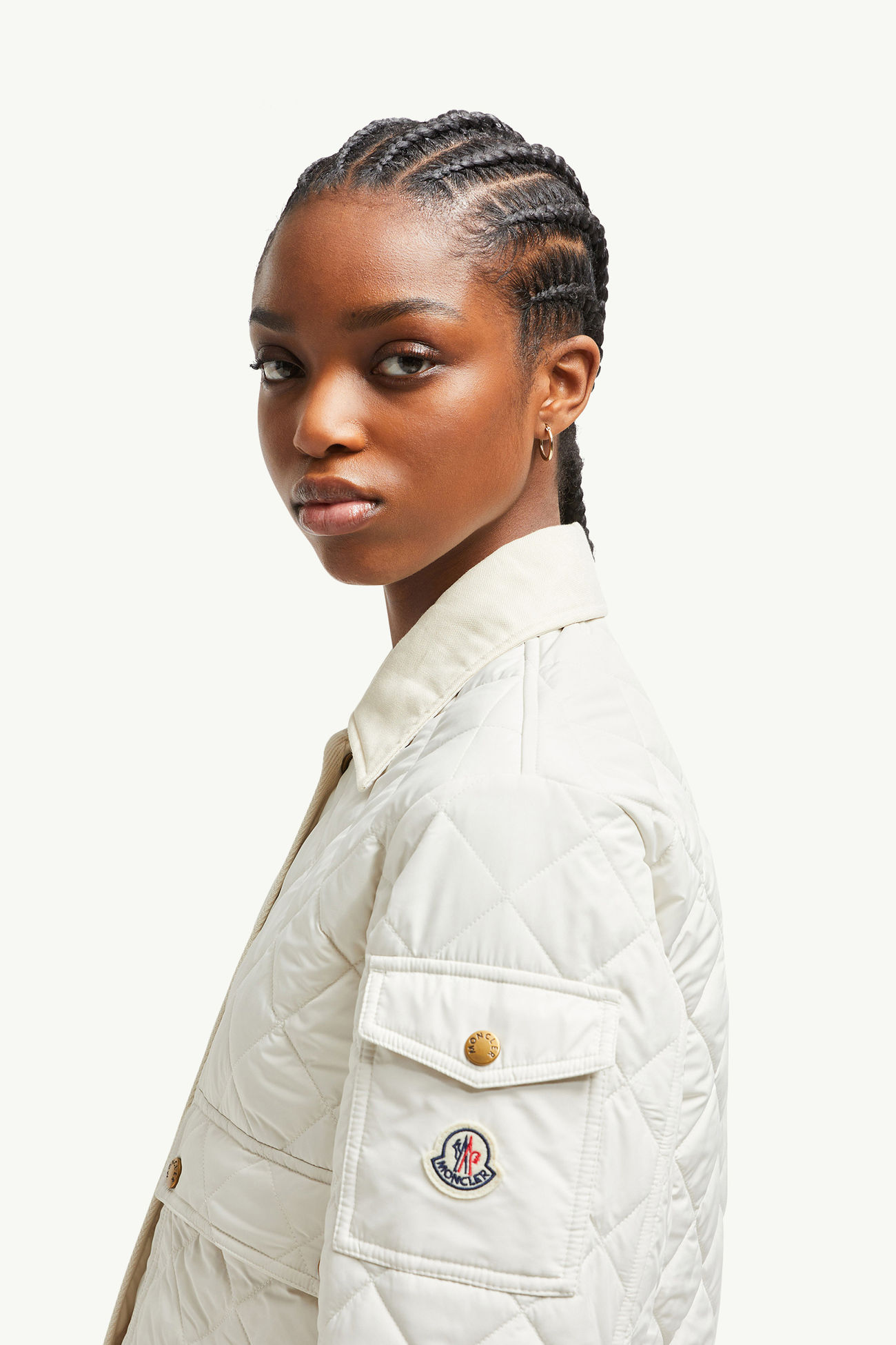 Chitre菱形絎縫夾層恤衫式外套 女士 白色 Moncler 1