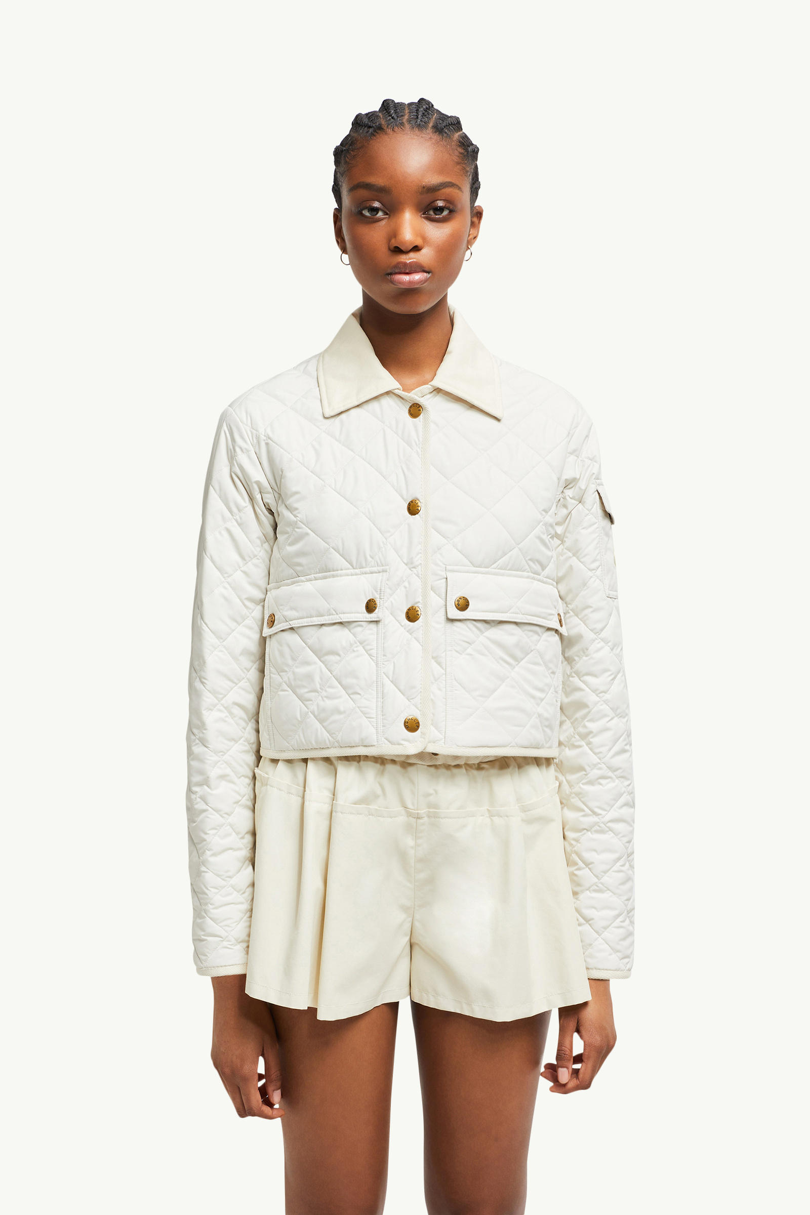 Chitre Diamond-Quilted Padded Shirt Jacket Women White Moncler 3