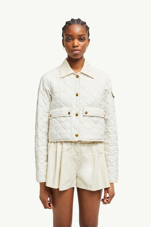 Chitre rautenförmig gesteppte wattierte Hemdjacke Damen Weiß Moncler 3