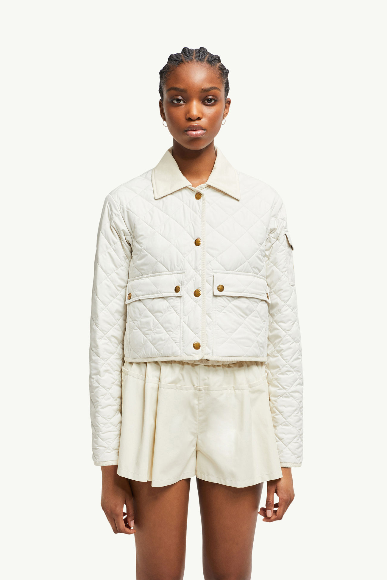 Chitre菱形絎縫夾層恤衫式外套 女士 白色 Moncler 3