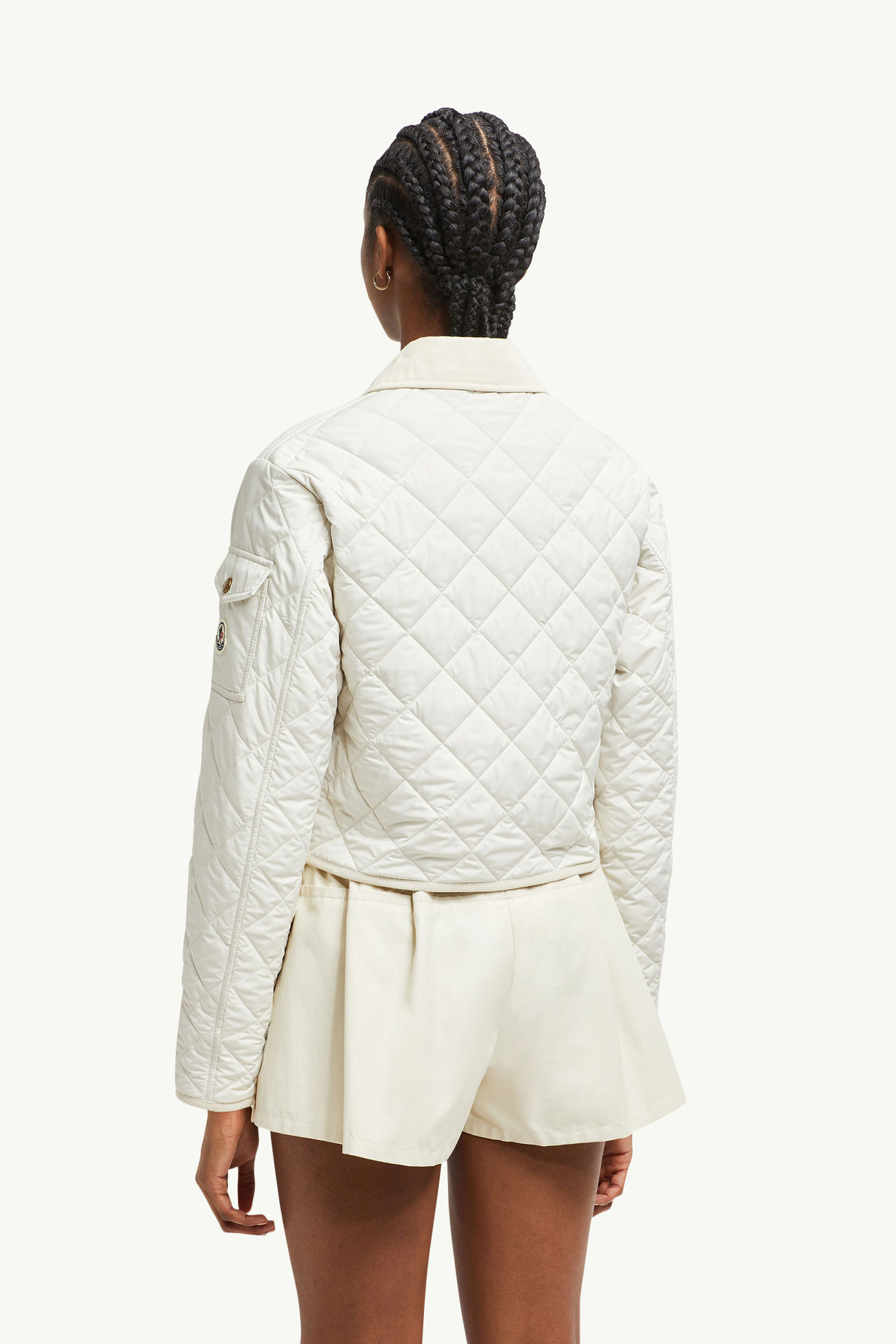 Chitre女士菱形绗缝加衬衬衫式夹克外套 女士 白色 Moncler 4