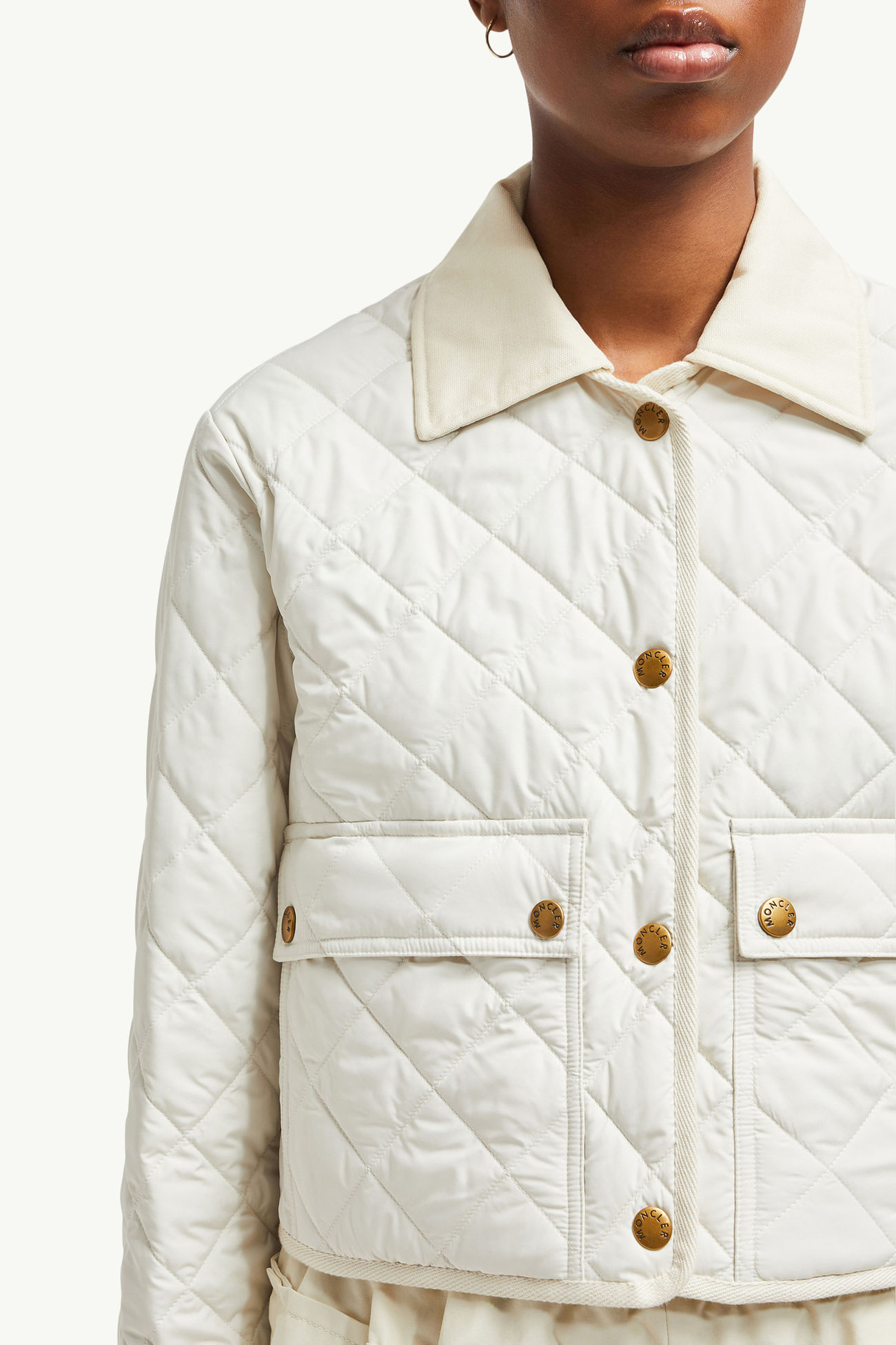 Chitre女士菱形绗缝加衬衬衫式夹克外套 女士 白色 Moncler 5