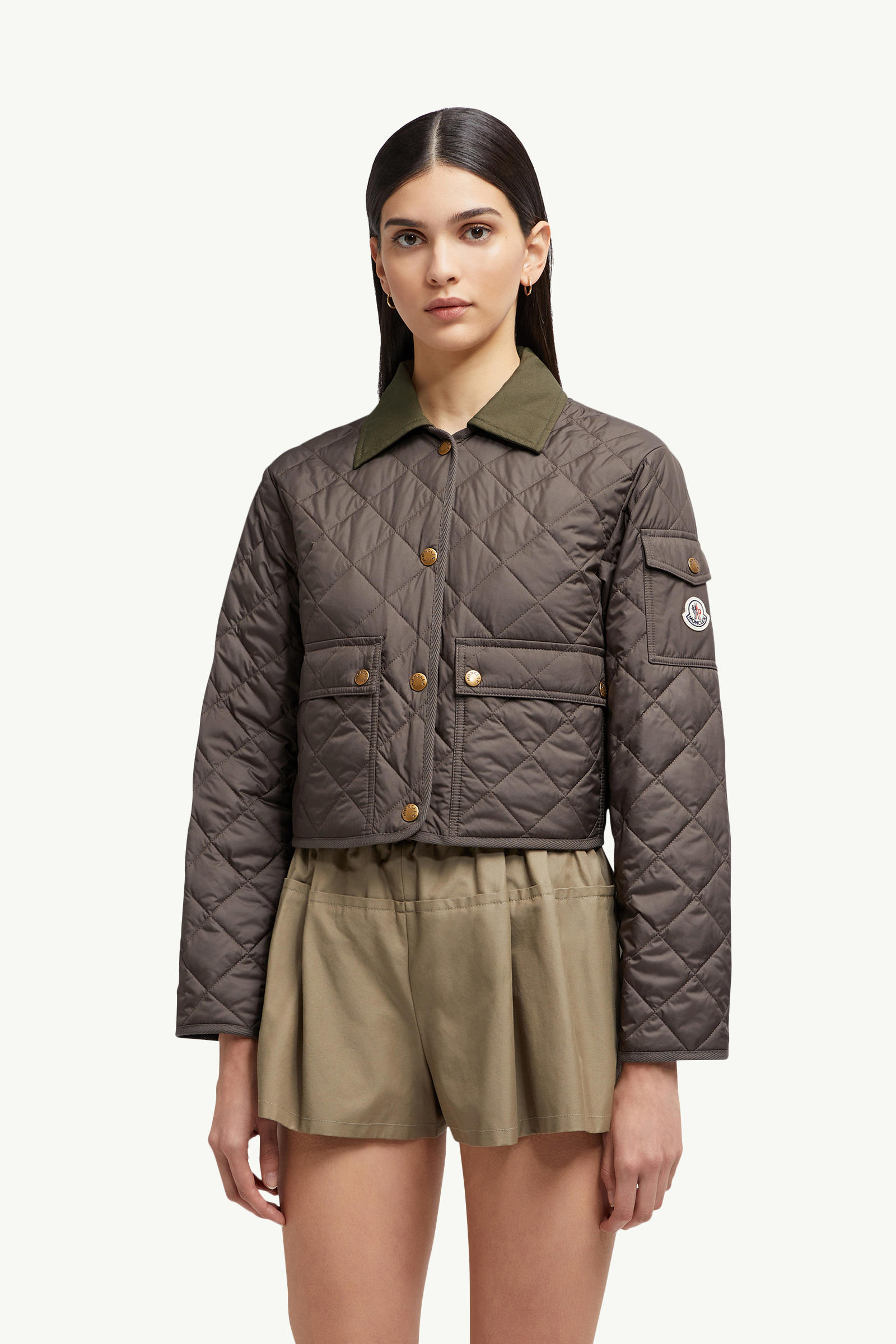 Surchemise Chitre à matelassage en losanges Femmes Vert Olive Moncler 3