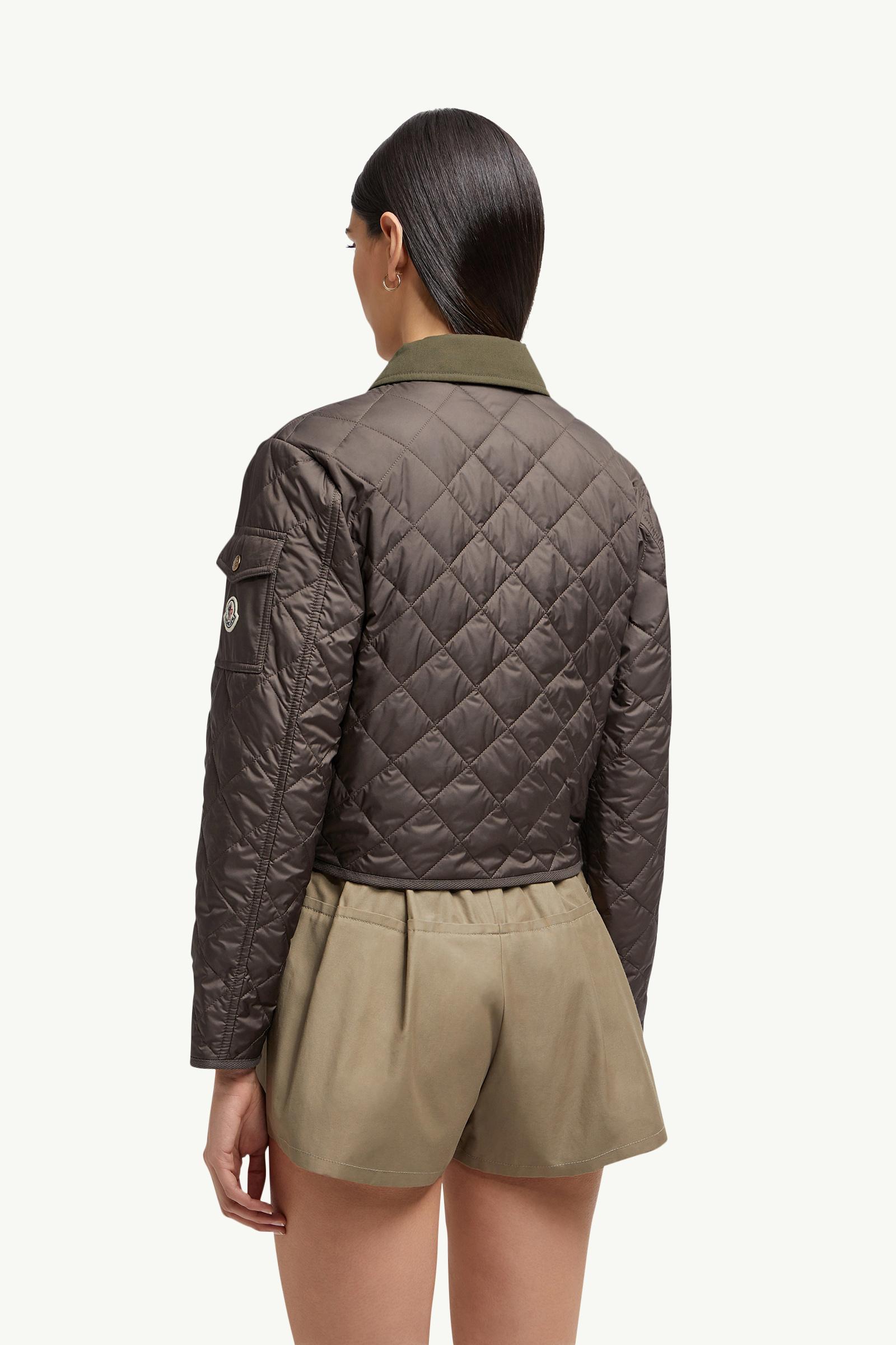 Olive Green Chitre Diamond-Quilted Padded Shirt Jacket