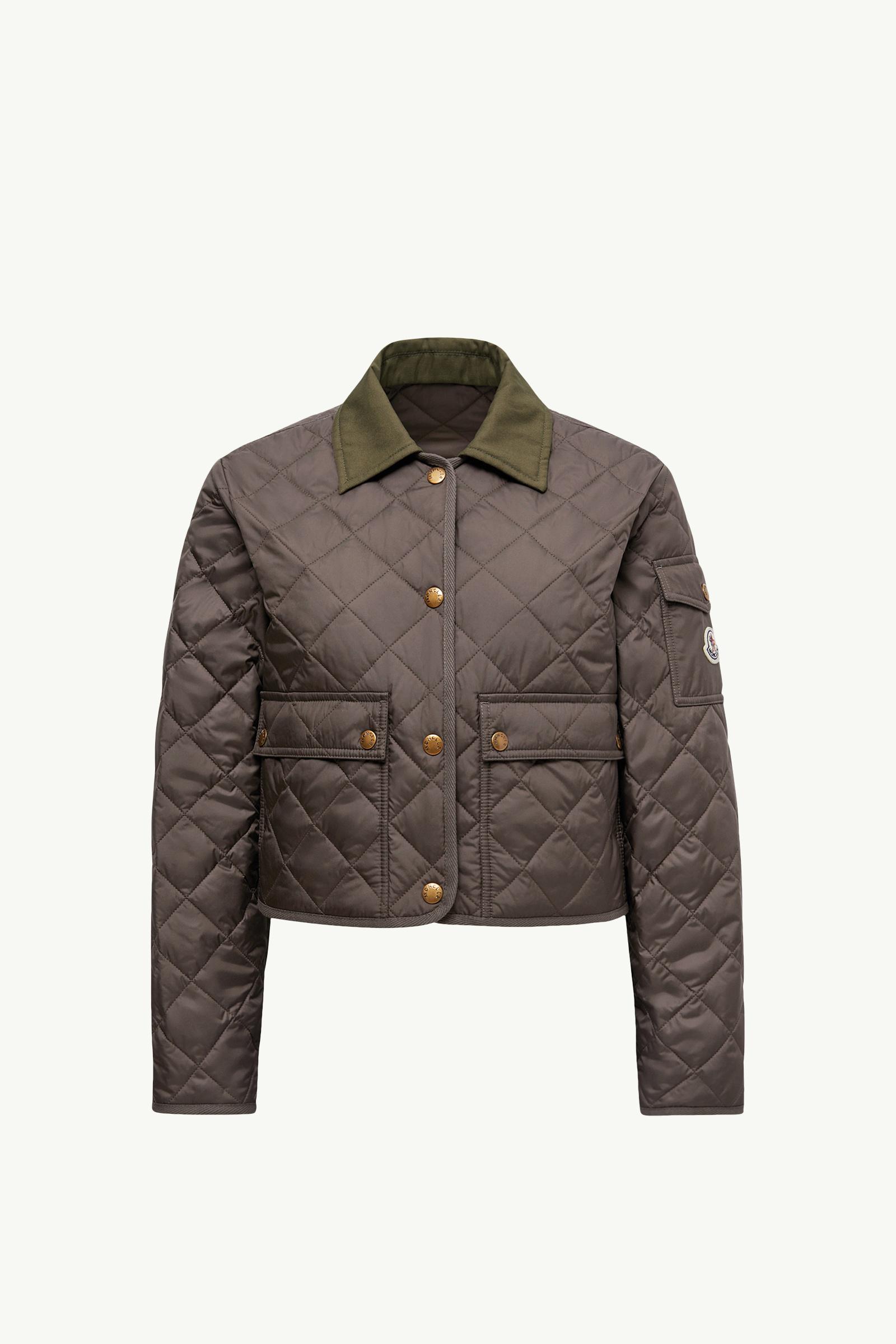 Olive Green Chitre Diamond-Quilted Padded Shirt Jacket