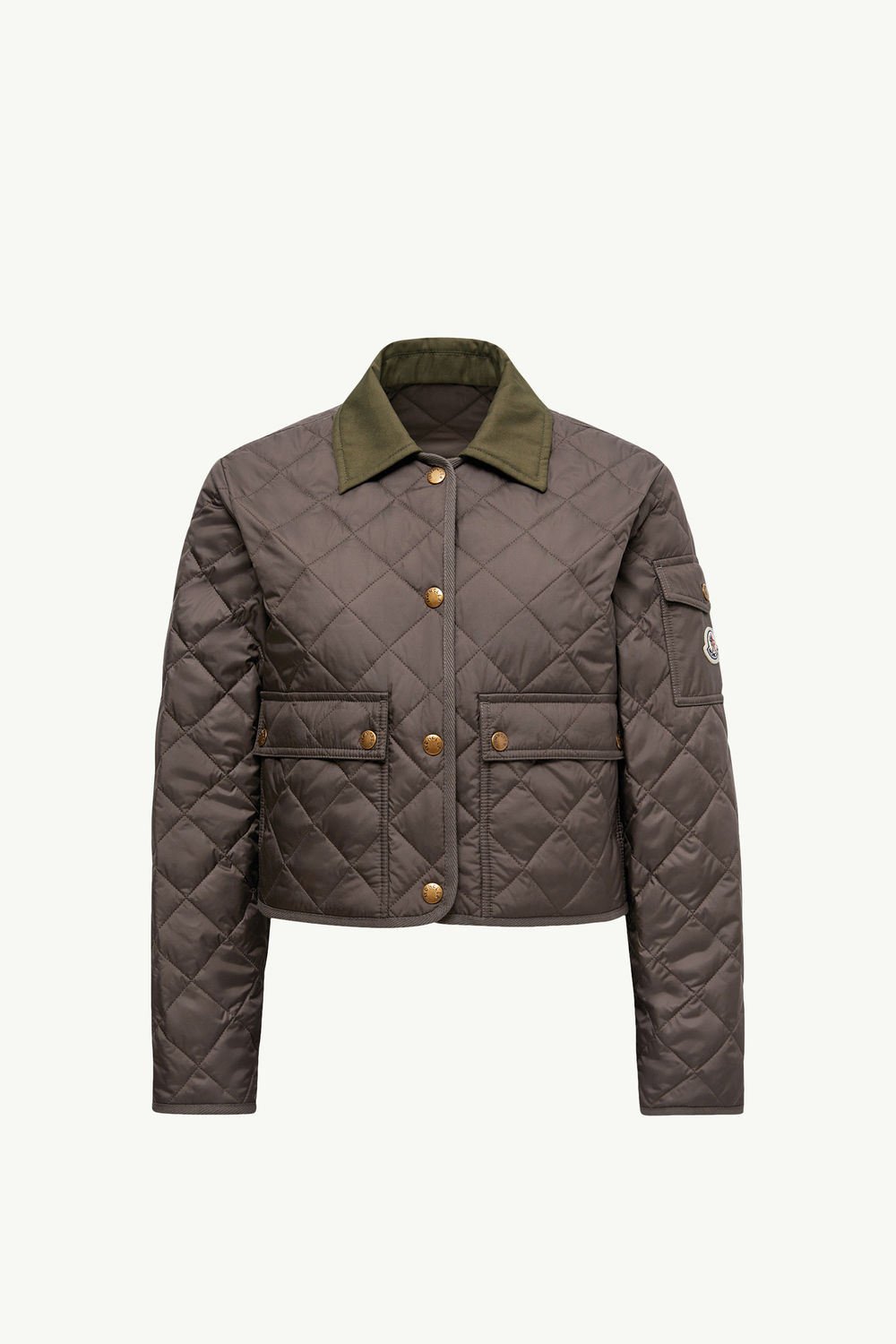 Chitre Diamond-Quilted Padded Shirt Jacket Women Olive Green Moncler 2